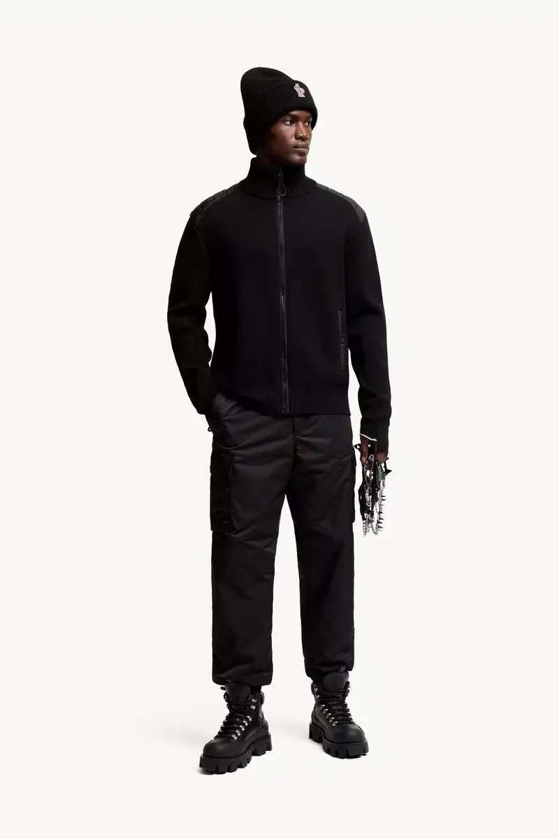 Moncler Grenoble Wool Blend Padded Zip-up Cardigan | Thumbnail 3