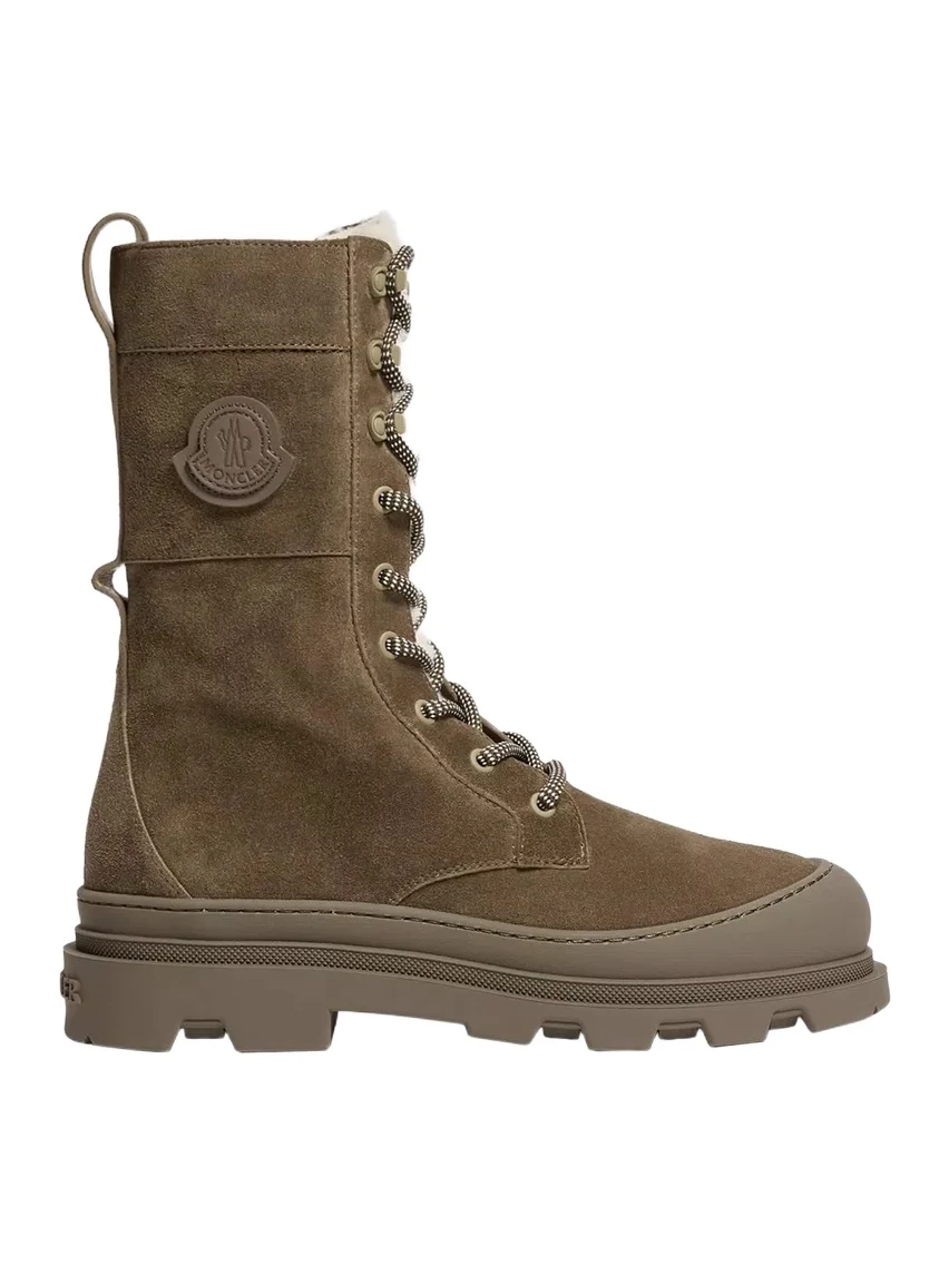 Vera High Suede & Shearling Lace-up Boots Vera High Suede & Shearling Lace-up Boots