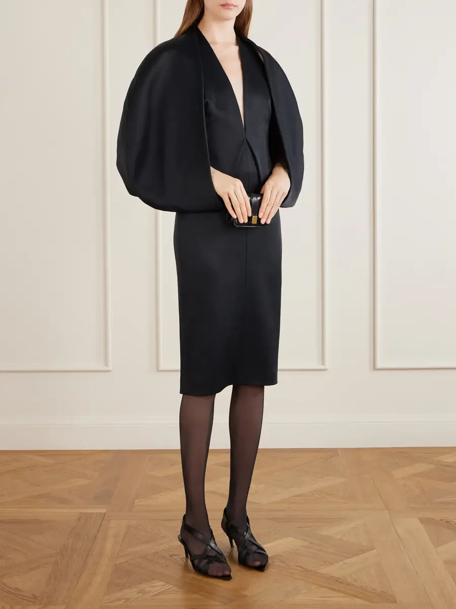 Khaite Dakota crepe-satin midi dress | Thumbnail 2 Khaite Dakota crepe-satin midi dress | Thumbnail 2