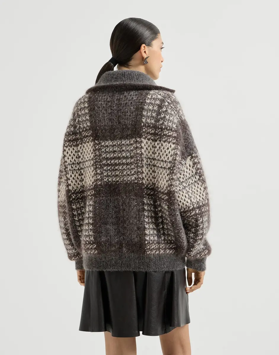 Brunello Cucinelli Dazzling Tartan double knit cardigan | Thumbnail 2 Brunello Cucinelli Dazzling Tartan double knit cardigan | Thumbnail 2