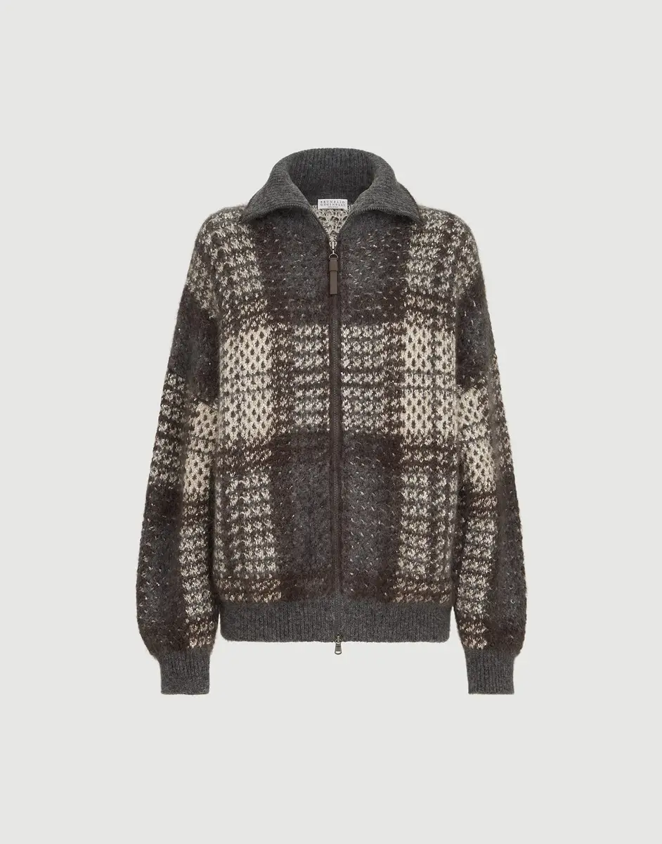 Brunello Cucinelli Dazzling Tartan double knit cardigan | Thumbnail 6 Brunello Cucinelli Dazzling Tartan double knit cardigan | Thumbnail 6