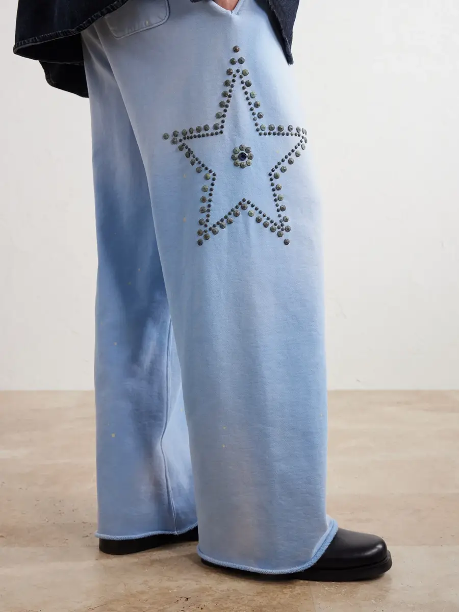 Satoshi Nakamoto Straight-Leg Studded Cotton-Jersey Sweatpants - Men | Thumbnail 5 Satoshi Nakamoto Straight-Leg Studded Cotton-Jersey Sweatpants - Men | Thumbnail 5