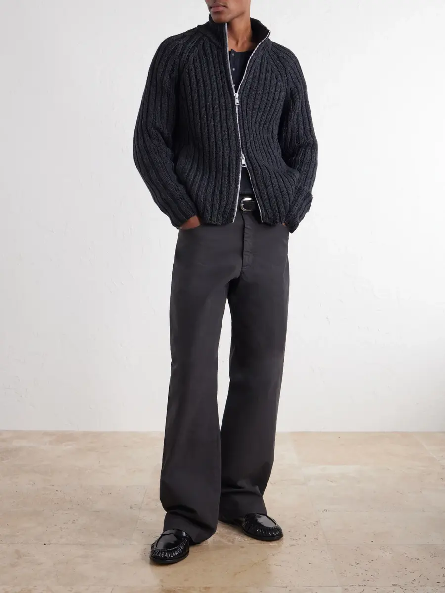 Our Legacy Ultra Ribbed Merino Wool Zip-Up Sweater - Men | Thumbnail 2 Our Legacy Ultra Ribbed Merino Wool Zip-Up Sweater - Men | Thumbnail 2