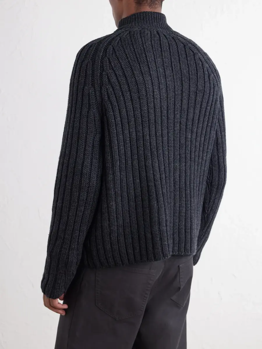Our Legacy Ultra Ribbed Merino Wool Zip-Up Sweater - Men | Thumbnail 4 Our Legacy Ultra Ribbed Merino Wool Zip-Up Sweater - Men | Thumbnail 4