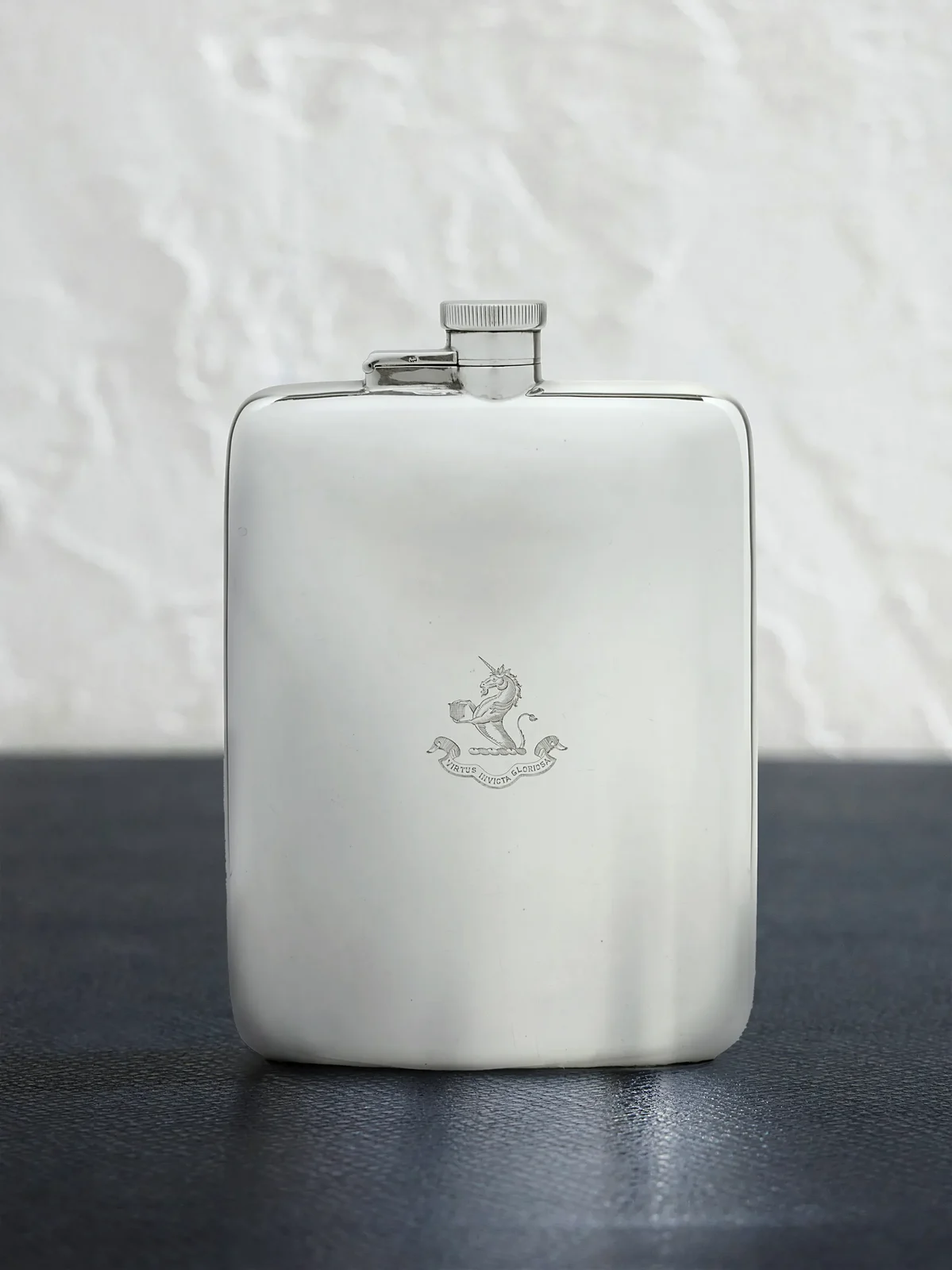 FOUNDWELL W. Neale & Son Vintage 1930 Engraved Sterling Silver Flask and Leather Case - Men