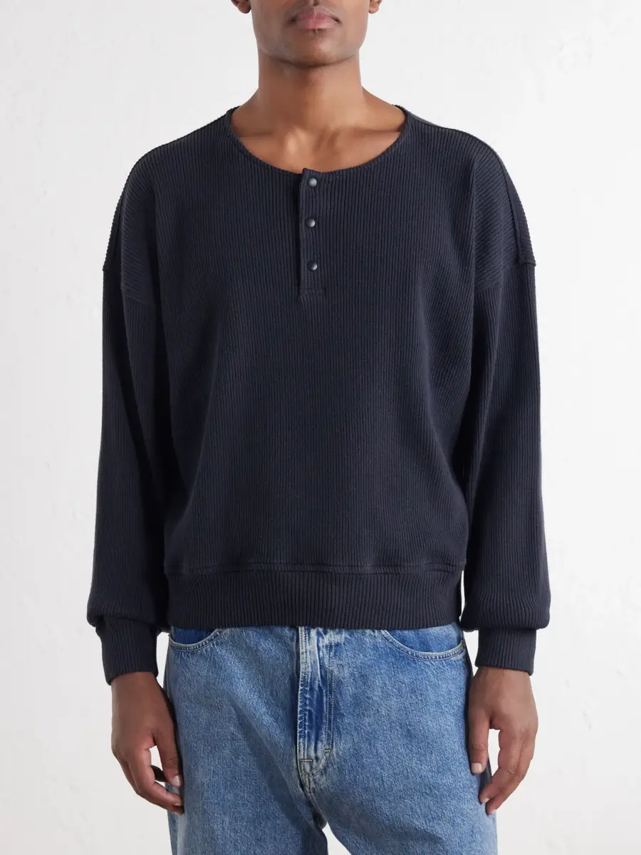 Our Legacy Ballon Ribbed Stretch-Cotton Henley T-shirt - Men | Thumbnail 3 Our Legacy Ballon Ribbed Stretch-Cotton Henley T-shirt - Men | Thumbnail 3