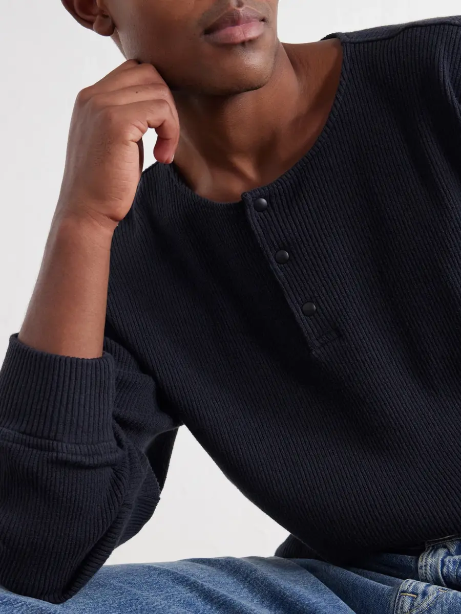 Our Legacy Ballon Ribbed Stretch-Cotton Henley T-shirt - Men | Thumbnail 5 Our Legacy Ballon Ribbed Stretch-Cotton Henley T-shirt - Men | Thumbnail 5