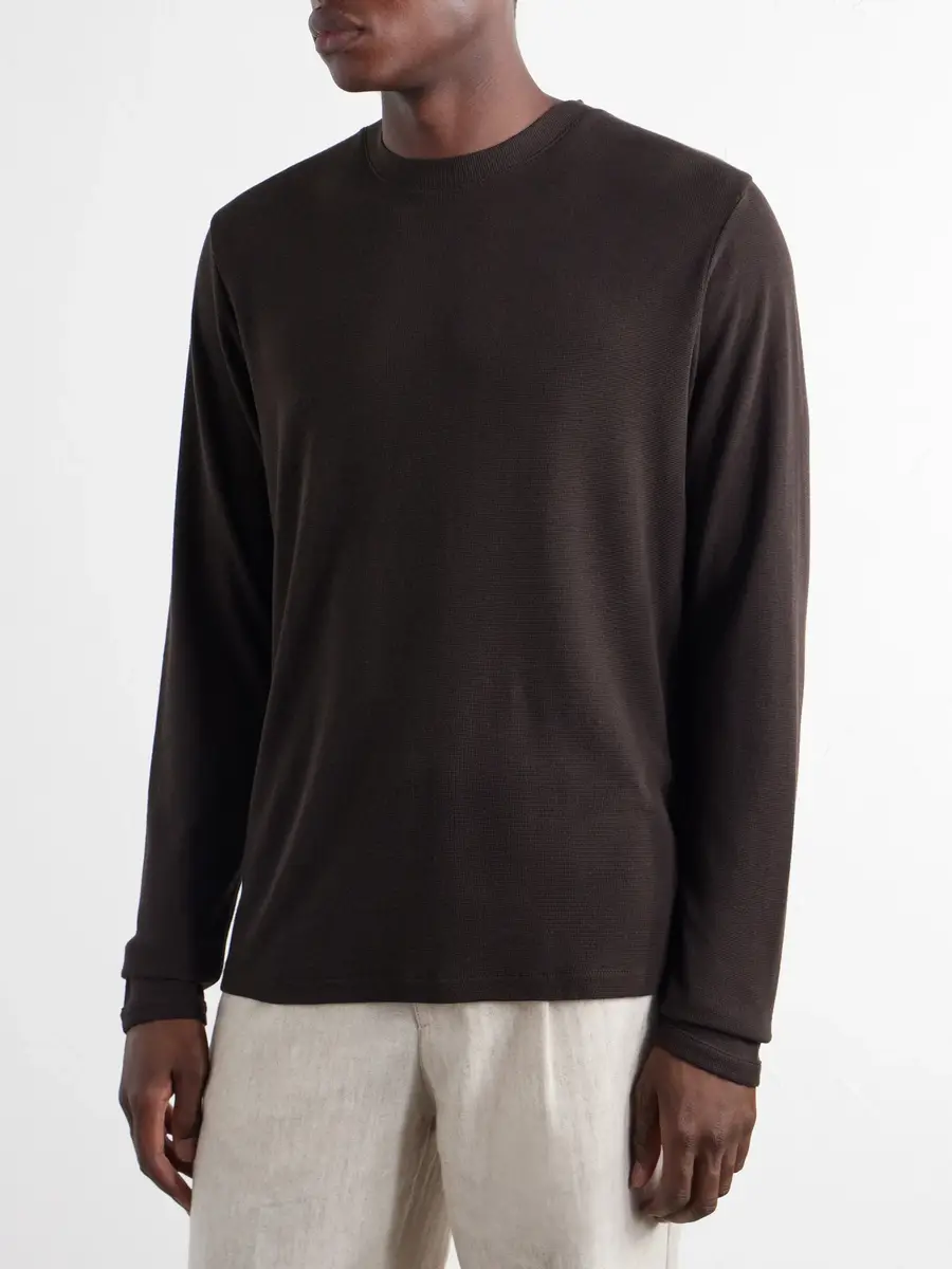 NN07 Clive Waffle-Knit Cotton and Modal-Blend T-Shirt - Men | Thumbnail 3 NN07 Clive Waffle-Knit Cotton and Modal-Blend T-Shirt - Men | Thumbnail 3