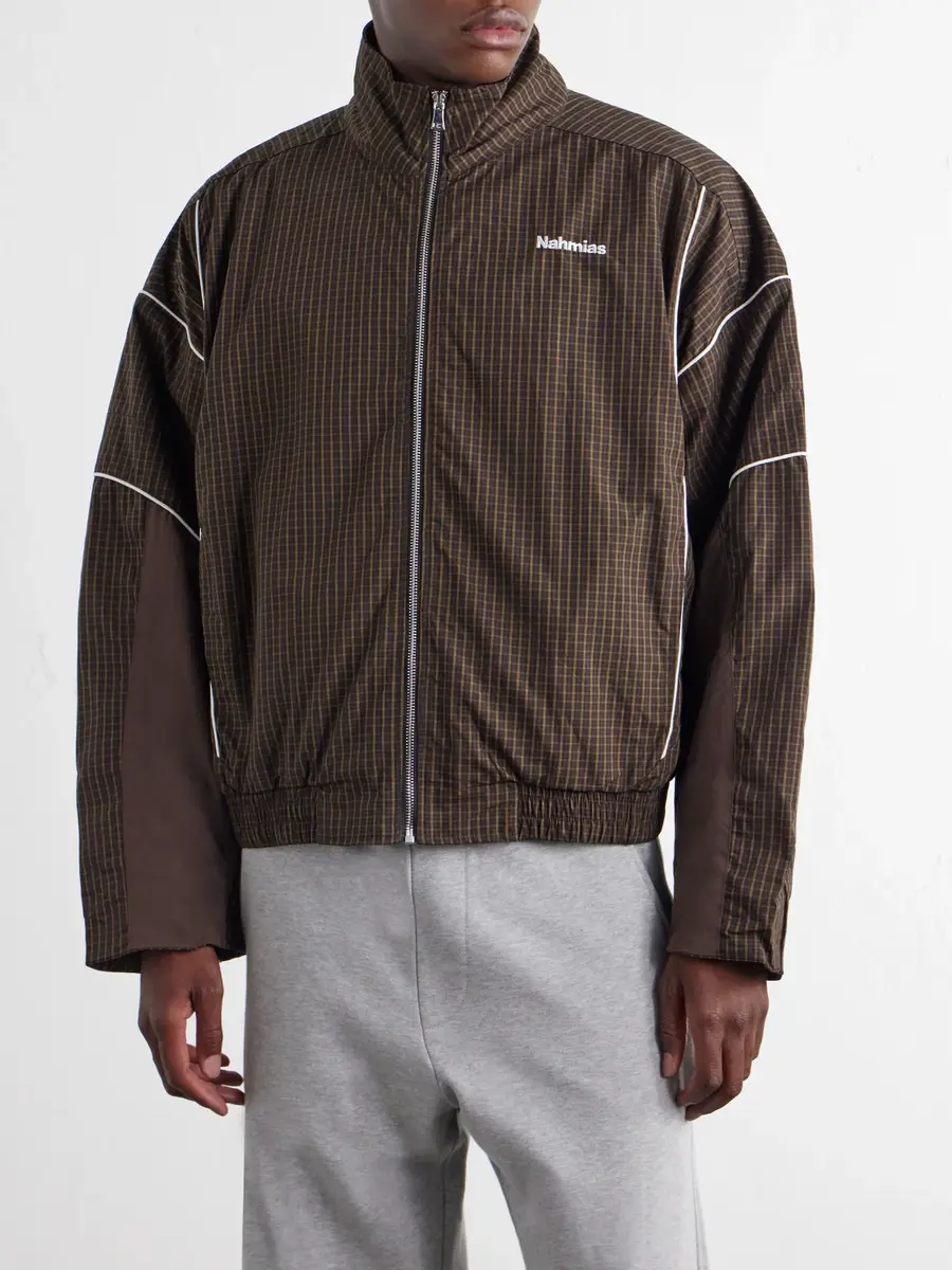 Nahmias Grid Checked Logo-Embroidered Cotton Blouson Jacket - Men | Thumbnail 3 Nahmias Grid Checked Logo-Embroidered Cotton Blouson Jacket - Men | Thumbnail 3