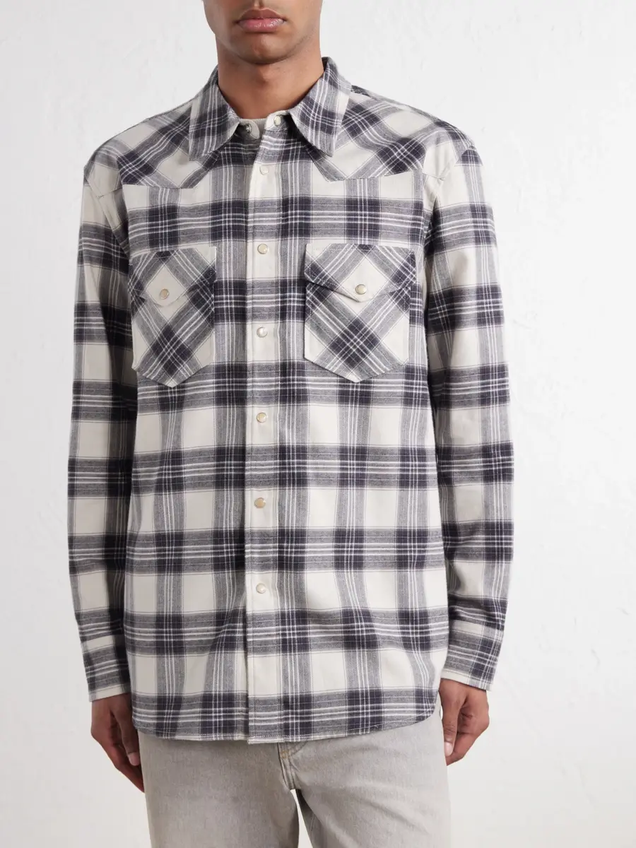 Nili Lotan Travis Checked Cotton-Flannel Shirt - Men | Thumbnail 3 Nili Lotan Travis Checked Cotton-Flannel Shirt - Men | Thumbnail 3
