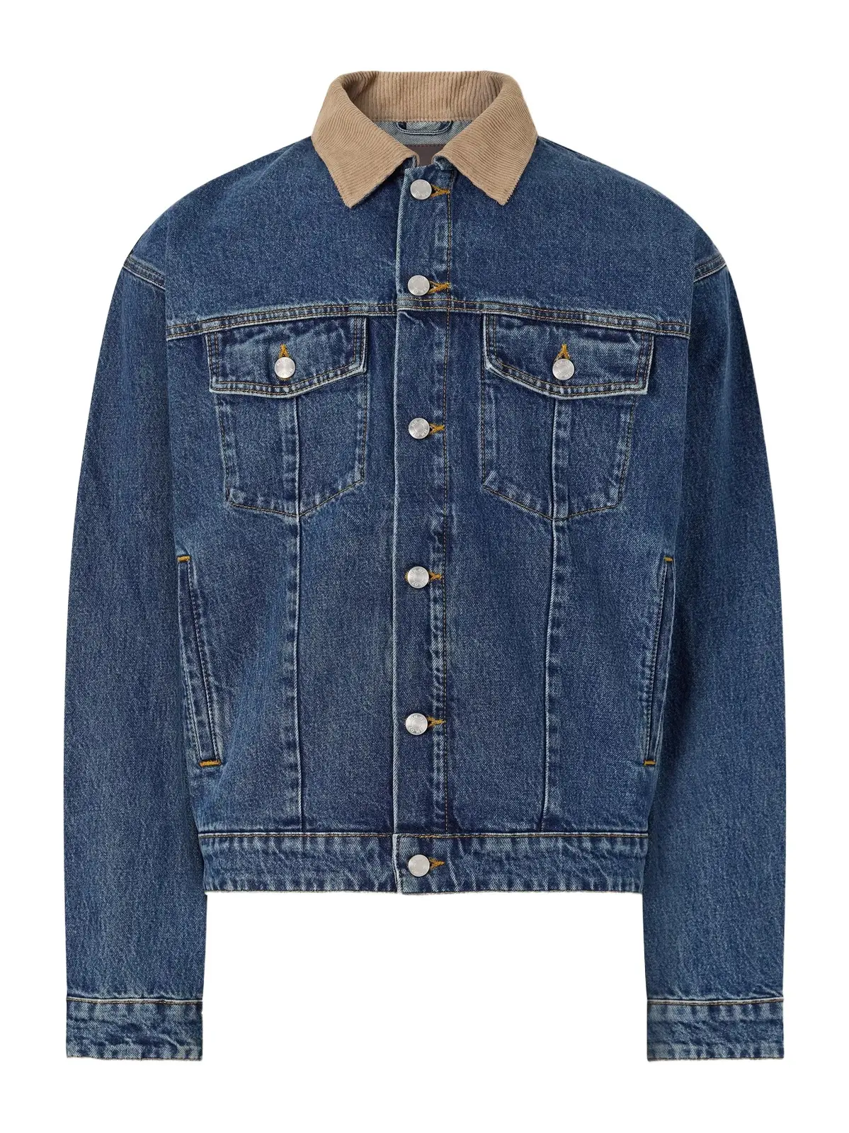 Roy 1847 Organic Corduroy-Trimmed Denim Jacket - Men Roy 1847 Organic Corduroy-Trimmed Denim Jacket - Men