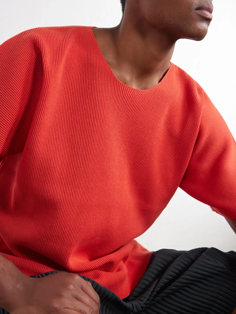 Homme Plissé Issey Miyake Ribbed-Knit T-Shirt - Men | Thumbnail 5