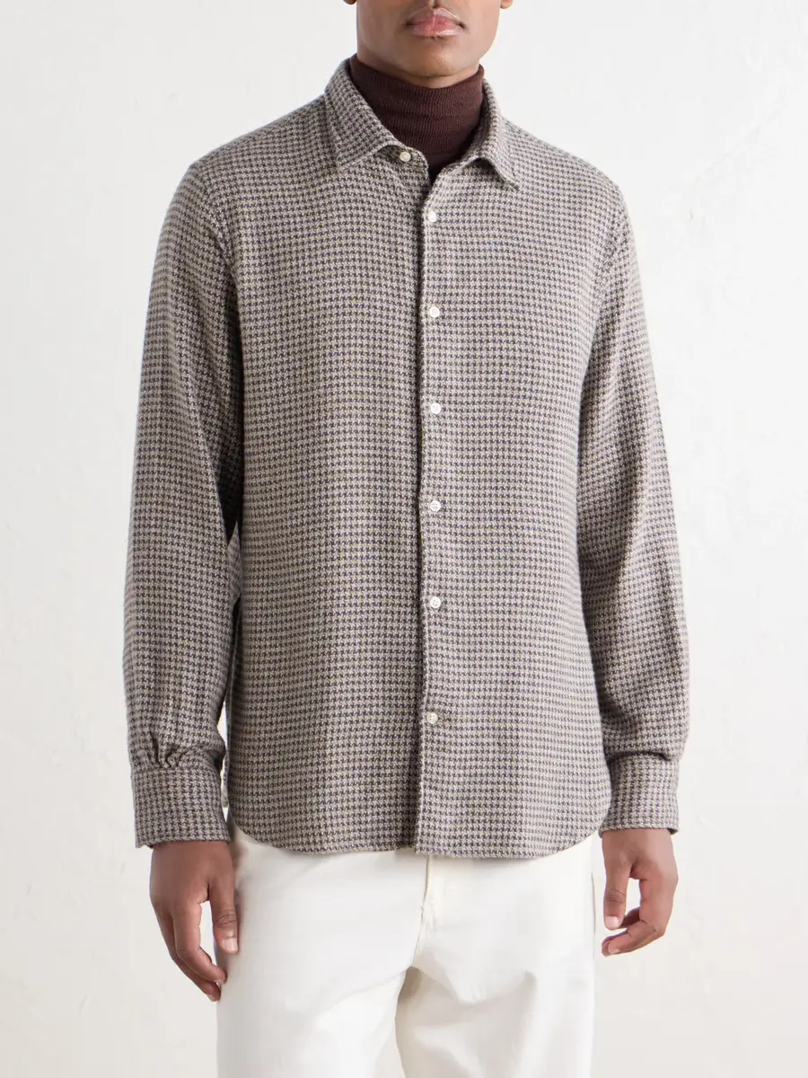 OFFICINE GÉNÉRALE Giacomo Houndstooth Cotton-Flannel Shirt - Men | Thumbnail 3 OFFICINE GÉNÉRALE Giacomo Houndstooth Cotton-Flannel Shirt - Men | Thumbnail 3