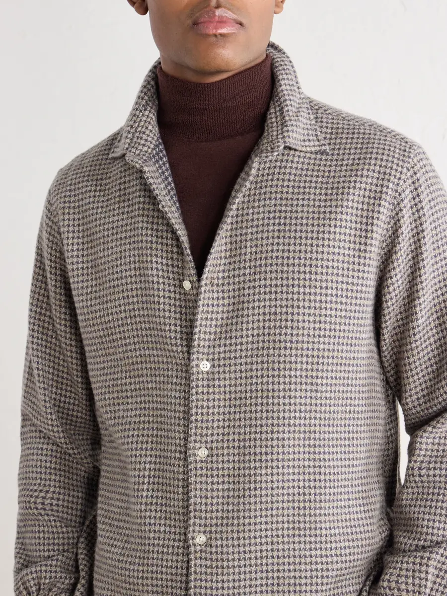 OFFICINE GÉNÉRALE Giacomo Houndstooth Cotton-Flannel Shirt - Men | Thumbnail 5 OFFICINE GÉNÉRALE Giacomo Houndstooth Cotton-Flannel Shirt - Men | Thumbnail 5
