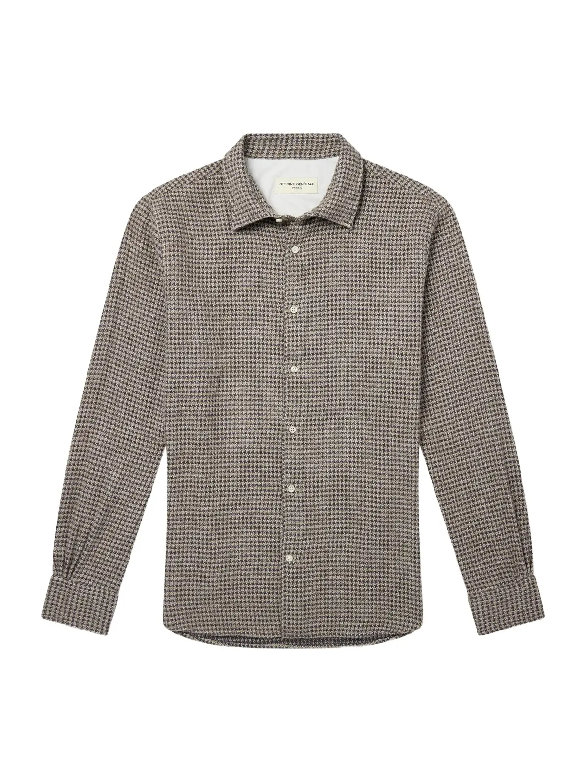 OFFICINE GÉNÉRALE Giacomo Houndstooth Cotton-Flannel Shirt - Men
