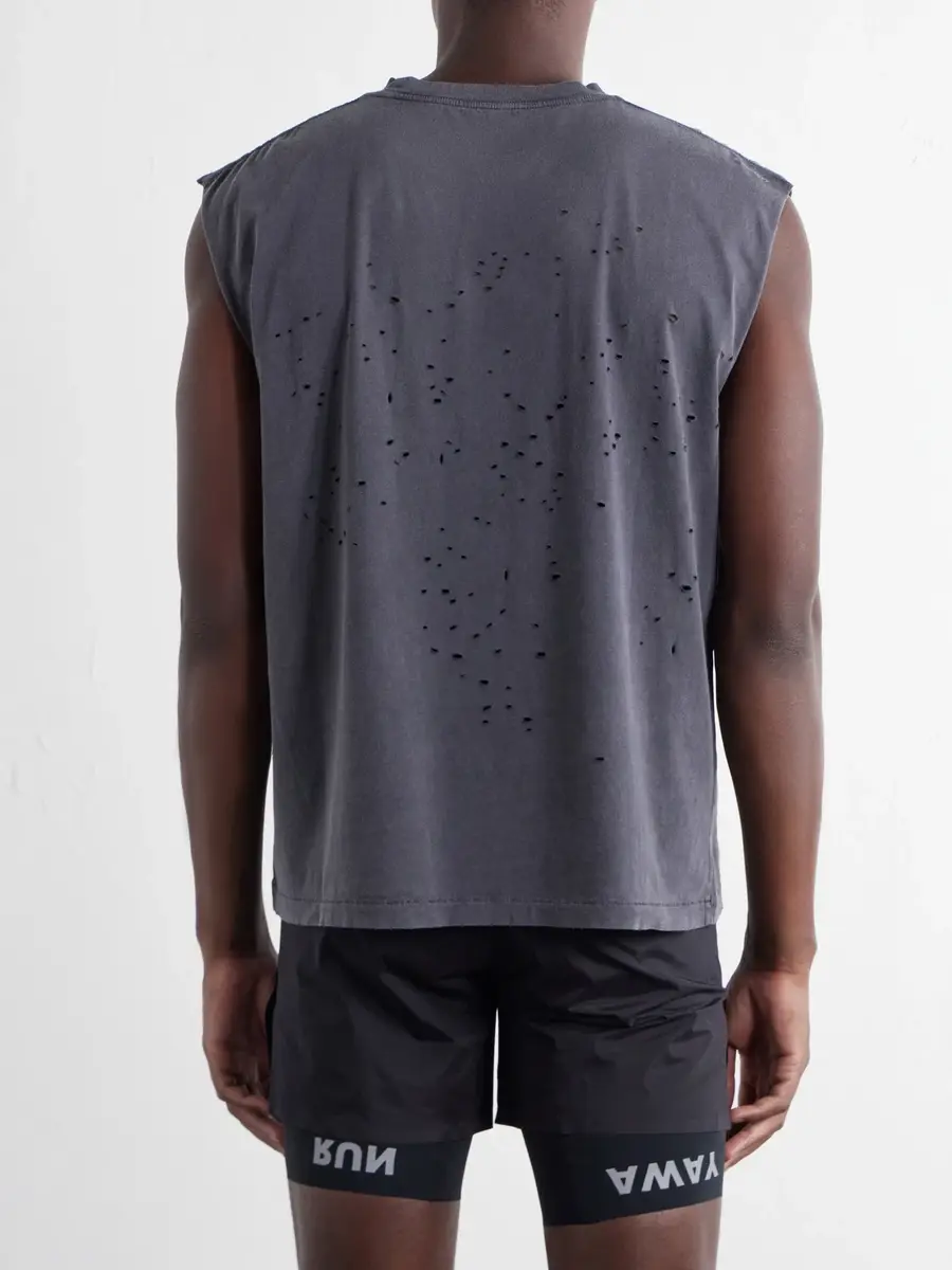 Satisfy Distressed Logo-Print MothTech™ Organic Cotton-Jersey Tank Top - Men | Thumbnail 4 Satisfy Distressed Logo-Print MothTech™ Organic Cotton-Jersey Tank Top - Men | Thumbnail 4