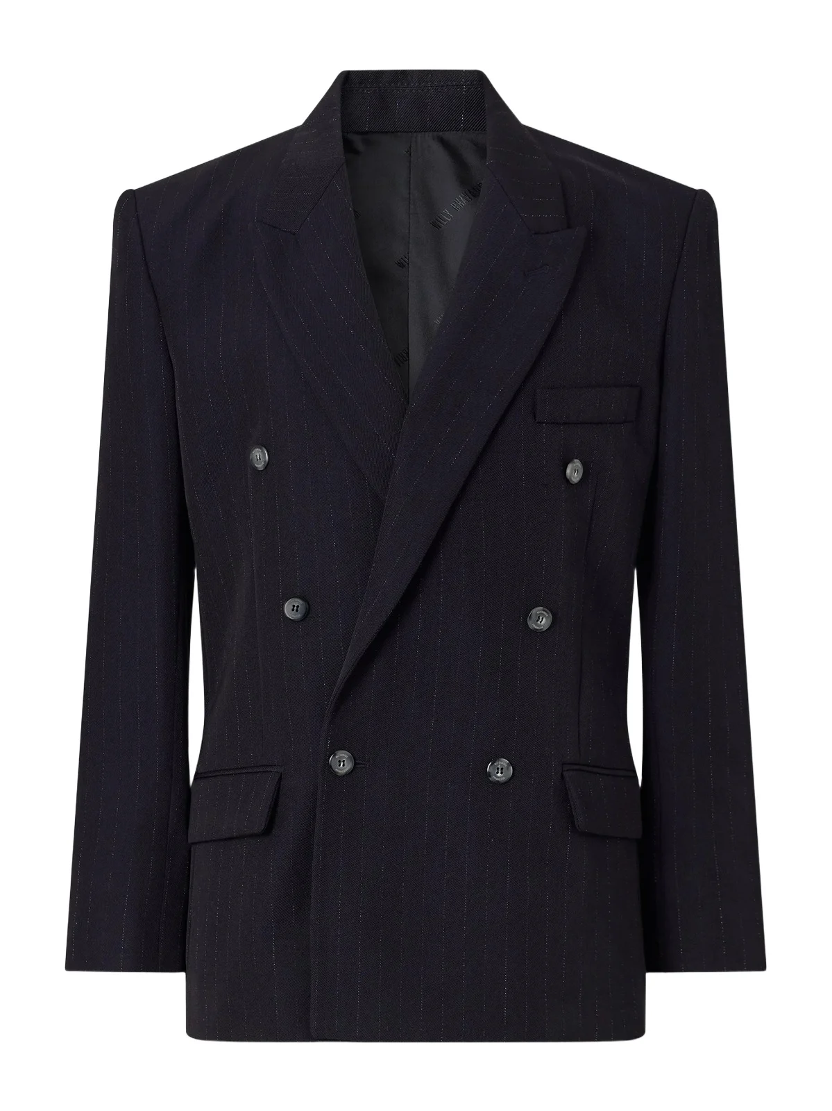 Willy Chavarria Manuel Double-Breasted Pinstriped Virgin Wool Blazer - Men