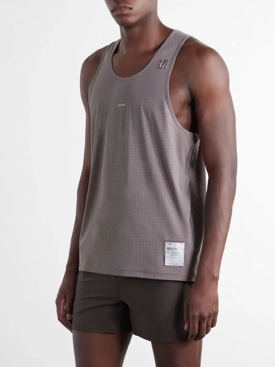 Satisfy Embellished Logo-Appliquéd Space-O™ Mesh Tank Top - Men | Thumbnail 3