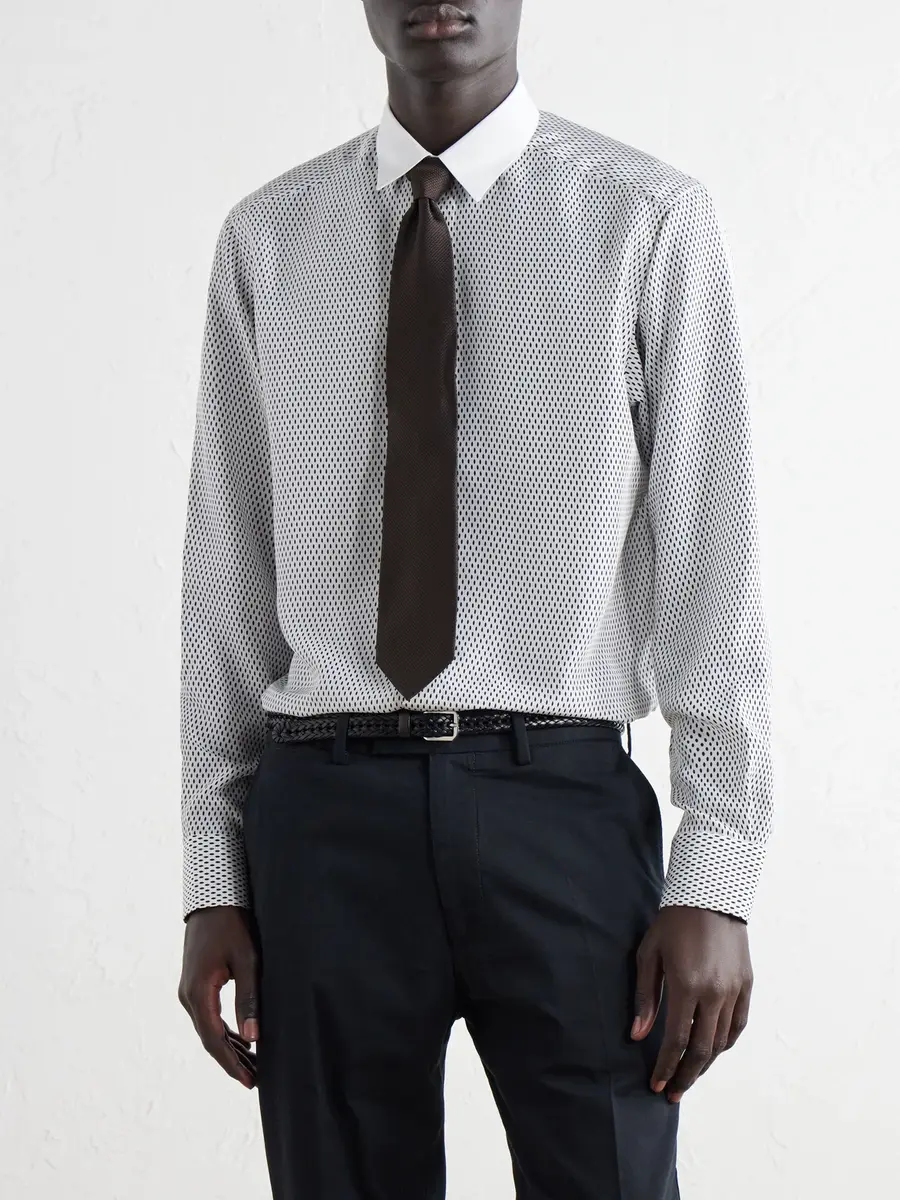 Tom Ford Classic-Collar Printed Silk-Satin Shirt - Men | Thumbnail 3 Tom Ford Classic-Collar Printed Silk-Satin Shirt - Men | Thumbnail 3