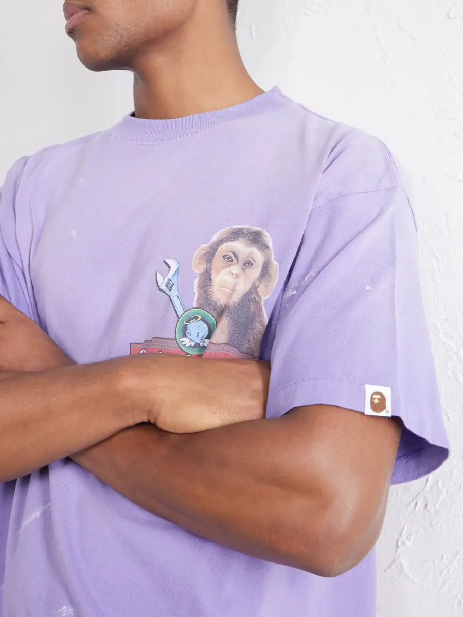 SAINT Mxxxxxx BAPE® House Paint-Splattered Printed Cotton-Jersey T-Shirt - Men | Thumbnail 5 SAINT Mxxxxxx BAPE® House Paint-Splattered Printed Cotton-Jersey T-Shirt - Men | Thumbnail 5