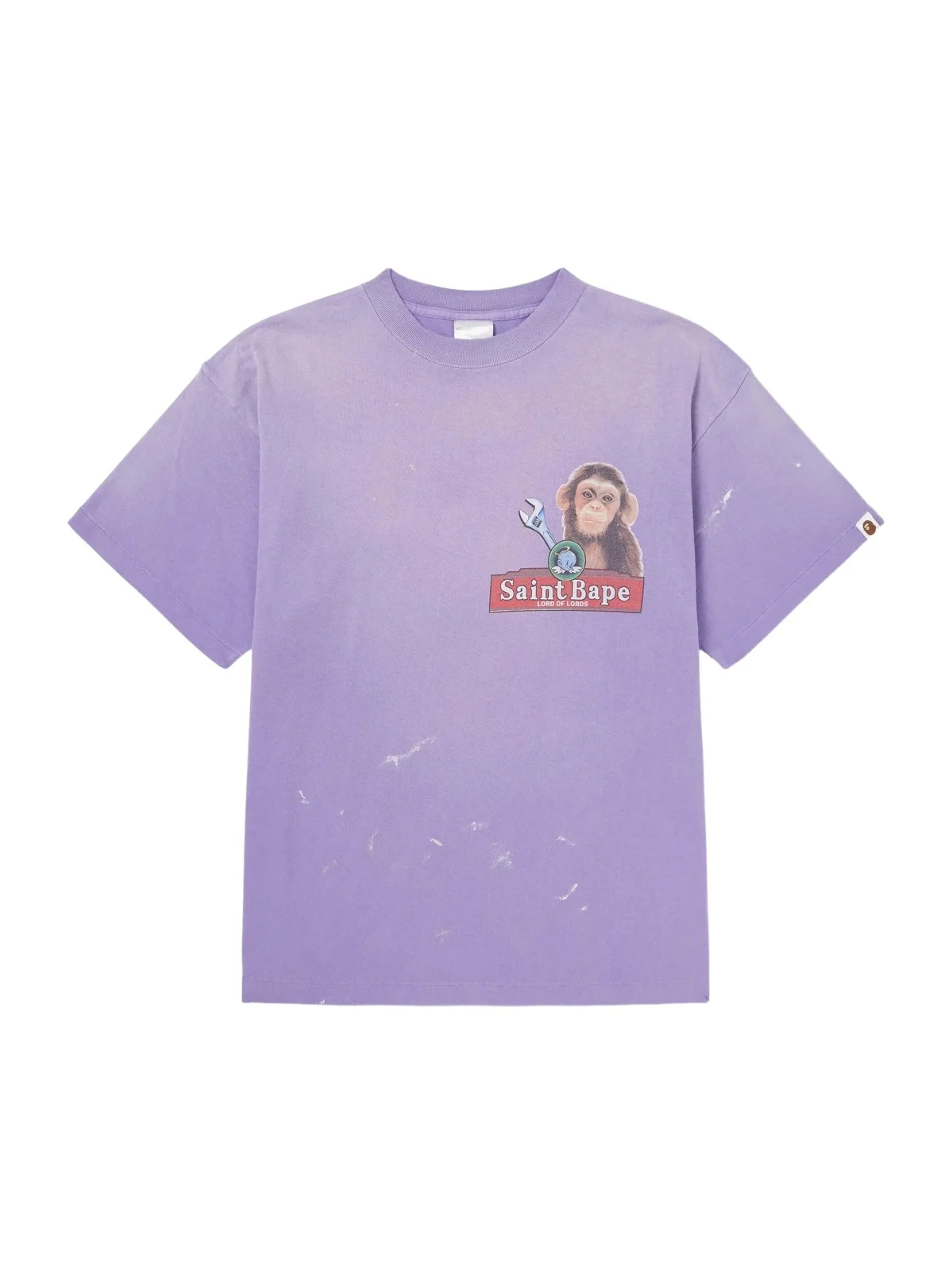 SAINT Mxxxxxx BAPE® House Paint-Splattered Printed Cotton-Jersey T-Shirt - Men