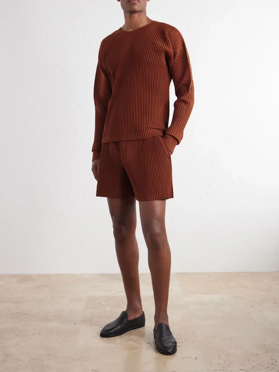 Homme Plissé Issey Miyake Panelled Pleated T-Shirt - Men | Thumbnail 2 Homme Plissé Issey Miyake Panelled Pleated T-Shirt - Men | Thumbnail 2