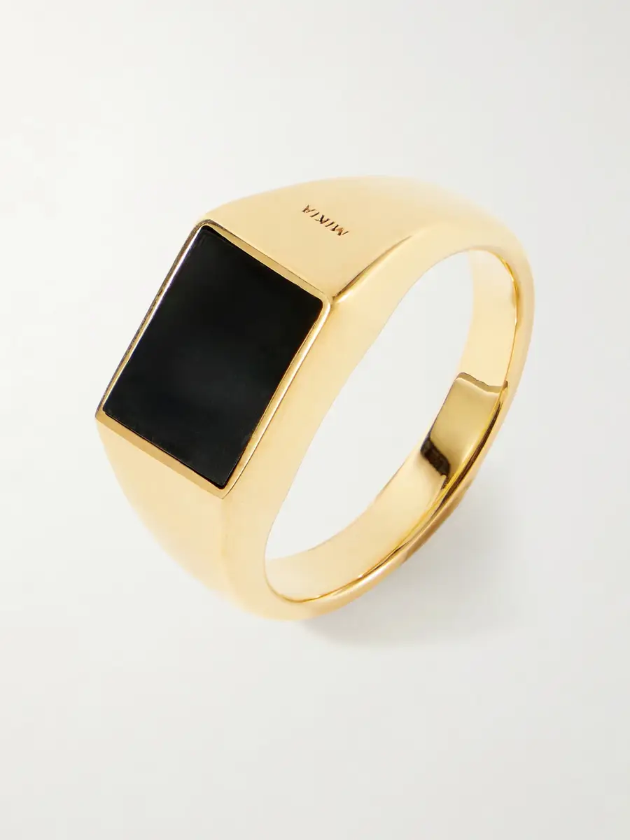 Mikia Gold-Plated Sterling Silver Onyx Ring - Men | Thumbnail 4 Mikia Gold-Plated Sterling Silver Onyx Ring - Men | Thumbnail 4