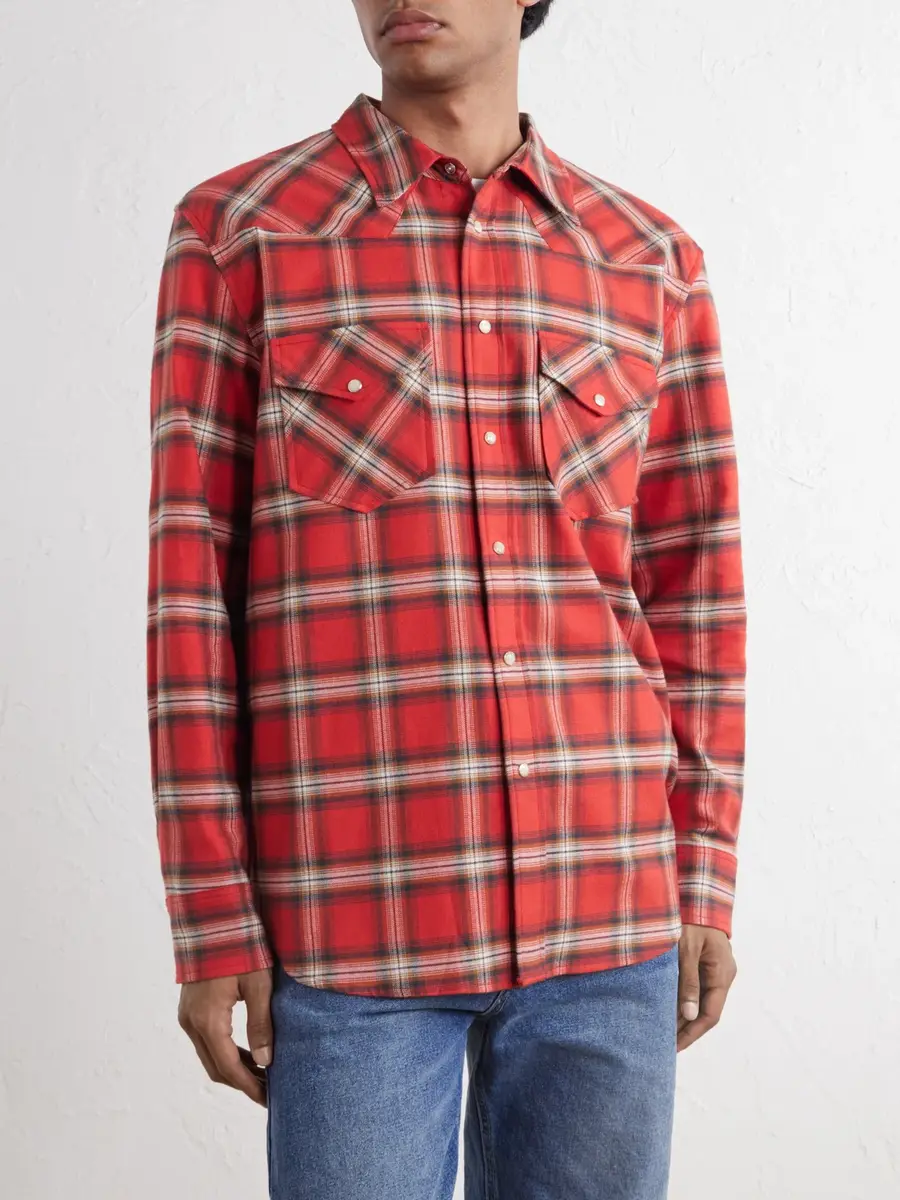 Nili Lotan Travis Checked Cotton-Flannel Shirt - Men | Thumbnail 3