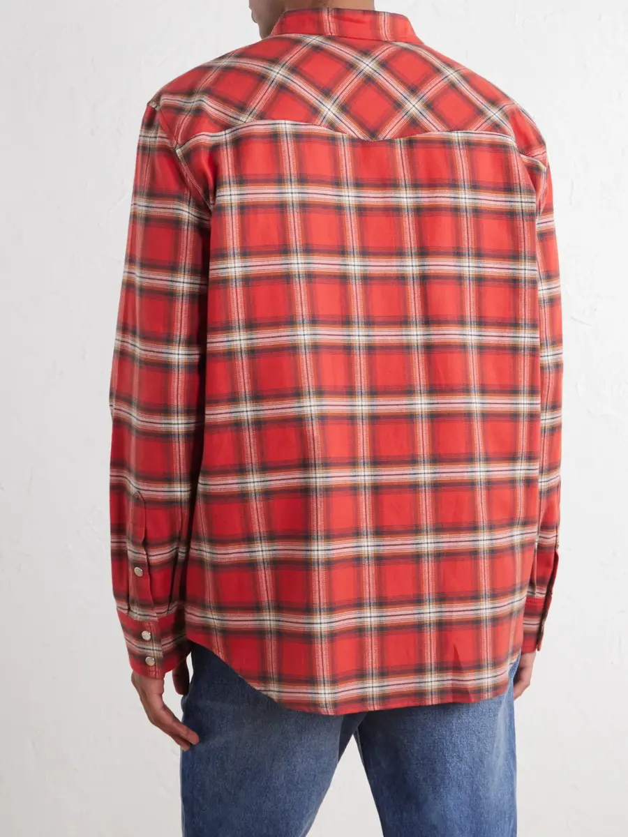 Nili Lotan Travis Checked Cotton-Flannel Shirt - Men | Thumbnail 4