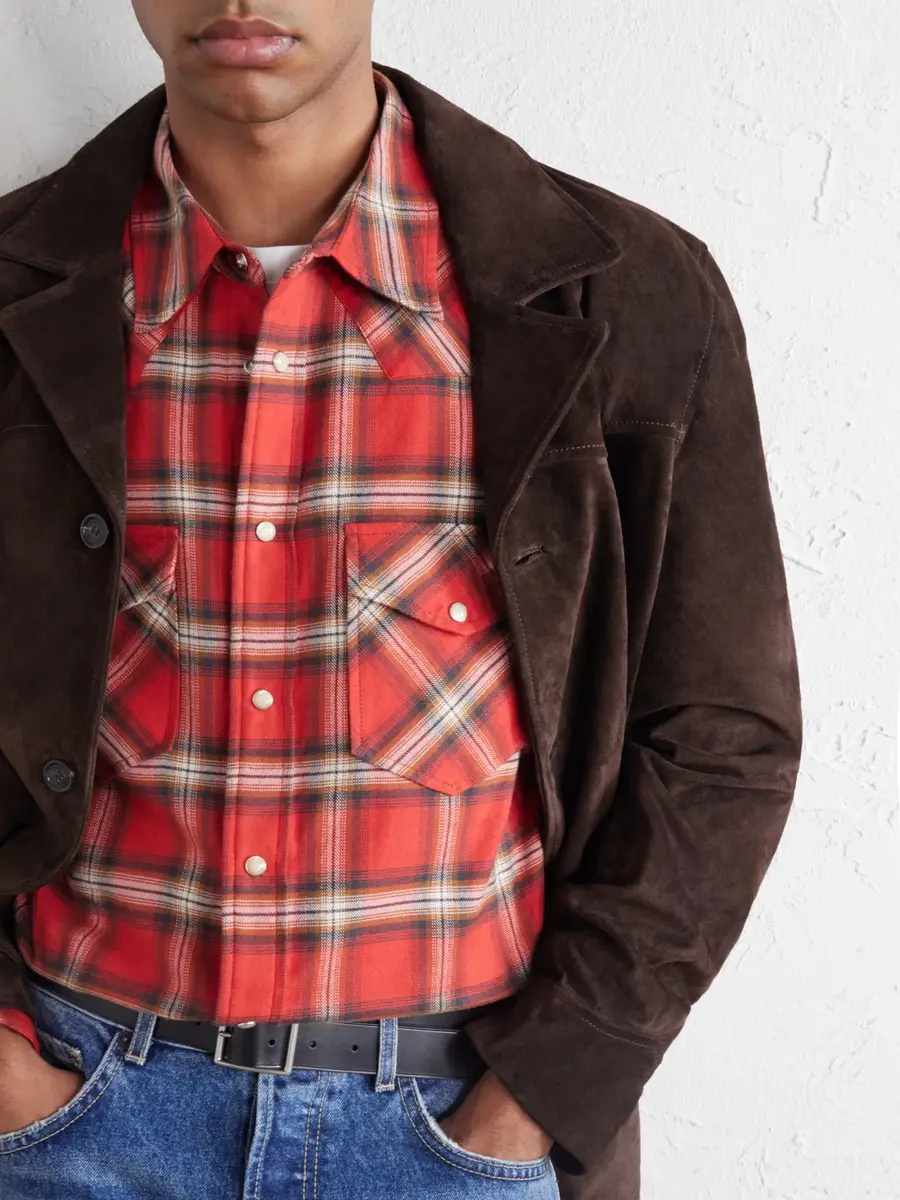 Nili Lotan Travis Checked Cotton-Flannel Shirt - Men | Thumbnail 5