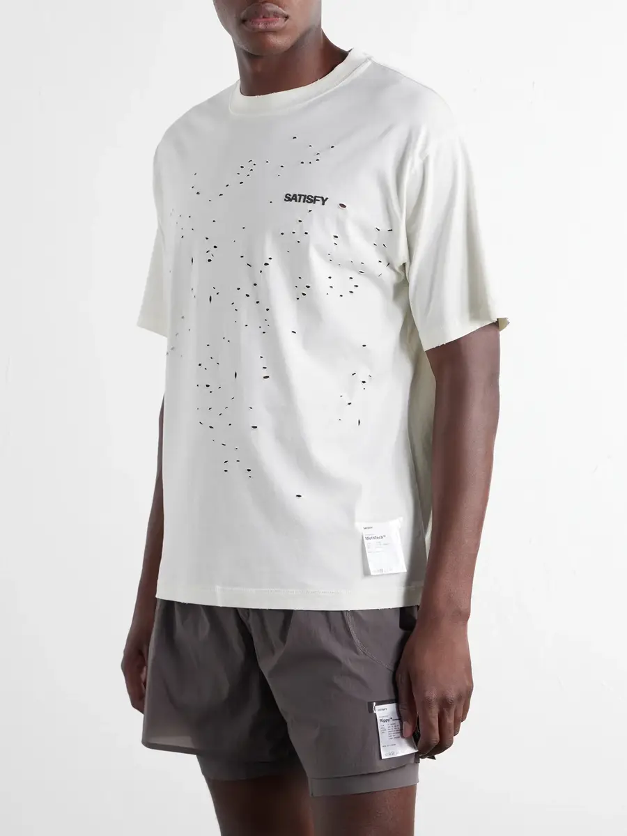 Satisfy Logo-Print Distressed MothTech™ Cotton-Jersey T-Shirt - Men | Thumbnail 3
