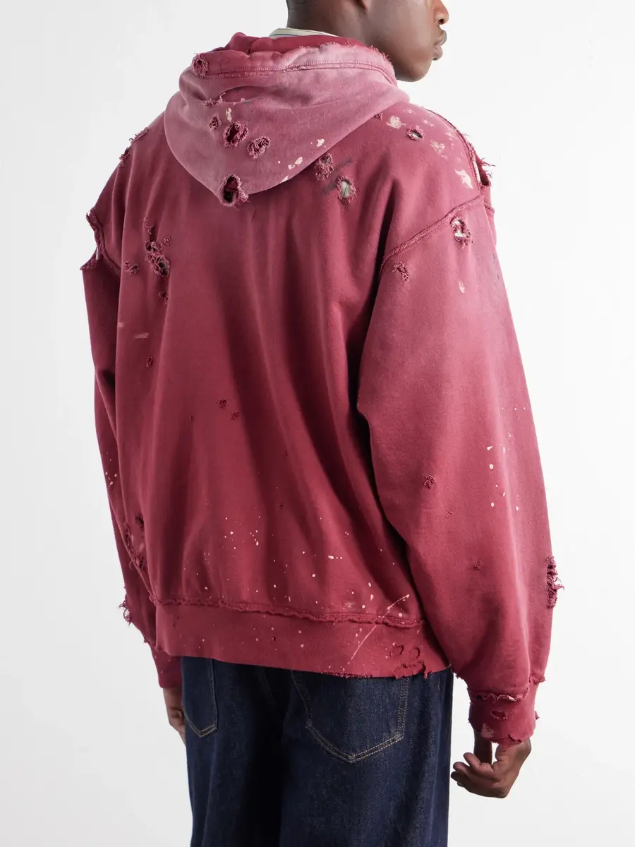 Satoshi Nakamoto Luke Logo-Print Distressed Paint-Splattered Cotton-Jersey Zip-Up Hoodie - Men | Thumbnail 4 Satoshi Nakamoto Luke Logo-Print Distressed Paint-Splattered Cotton-Jersey Zip-Up Hoodie - Men | Thumbnail 4
