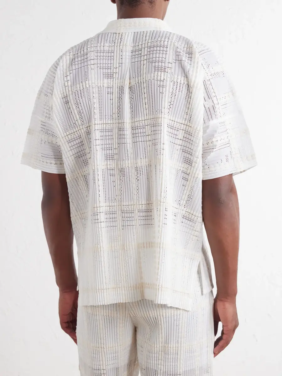 Homme Plissé Issey Miyake Pleated Lace Grid Mesh Shirt - Men | Thumbnail 4 Homme Plissé Issey Miyake Pleated Lace Grid Mesh Shirt - Men | Thumbnail 4