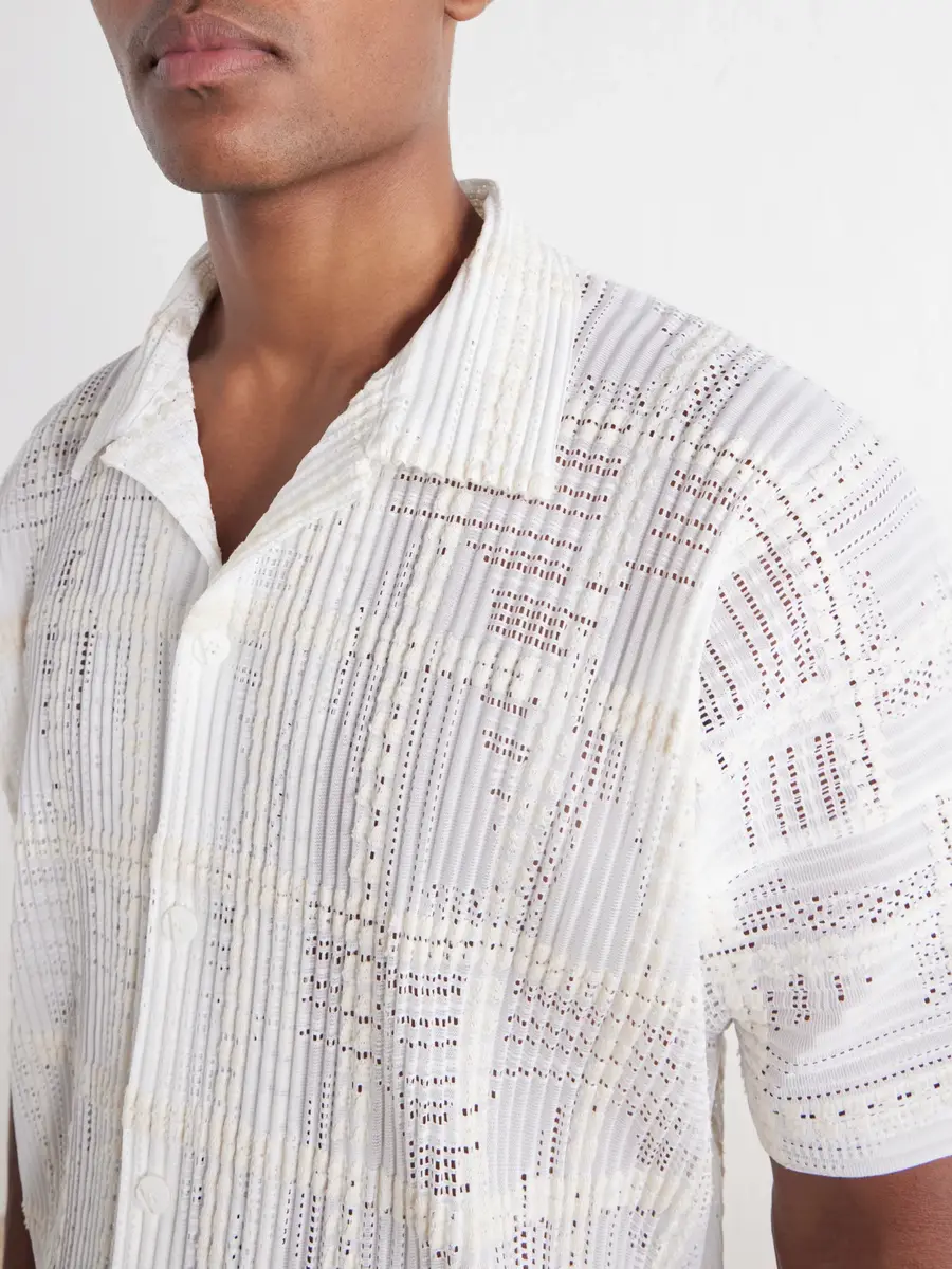 Homme Plissé Issey Miyake Pleated Lace Grid Mesh Shirt - Men | Thumbnail 5 Homme Plissé Issey Miyake Pleated Lace Grid Mesh Shirt - Men | Thumbnail 5