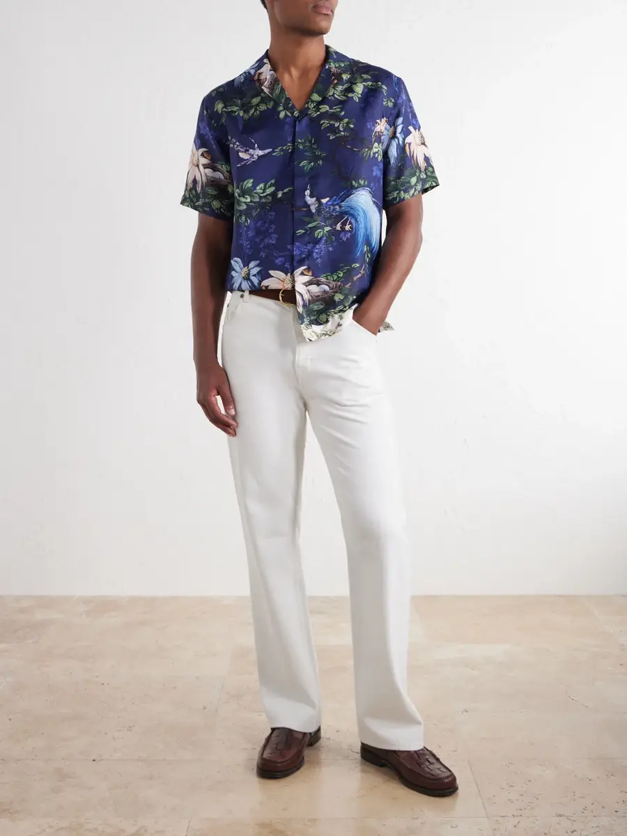 Orlebar Brown Maitan Camp-Collar Printed Silk Shirt - Men | Thumbnail 2