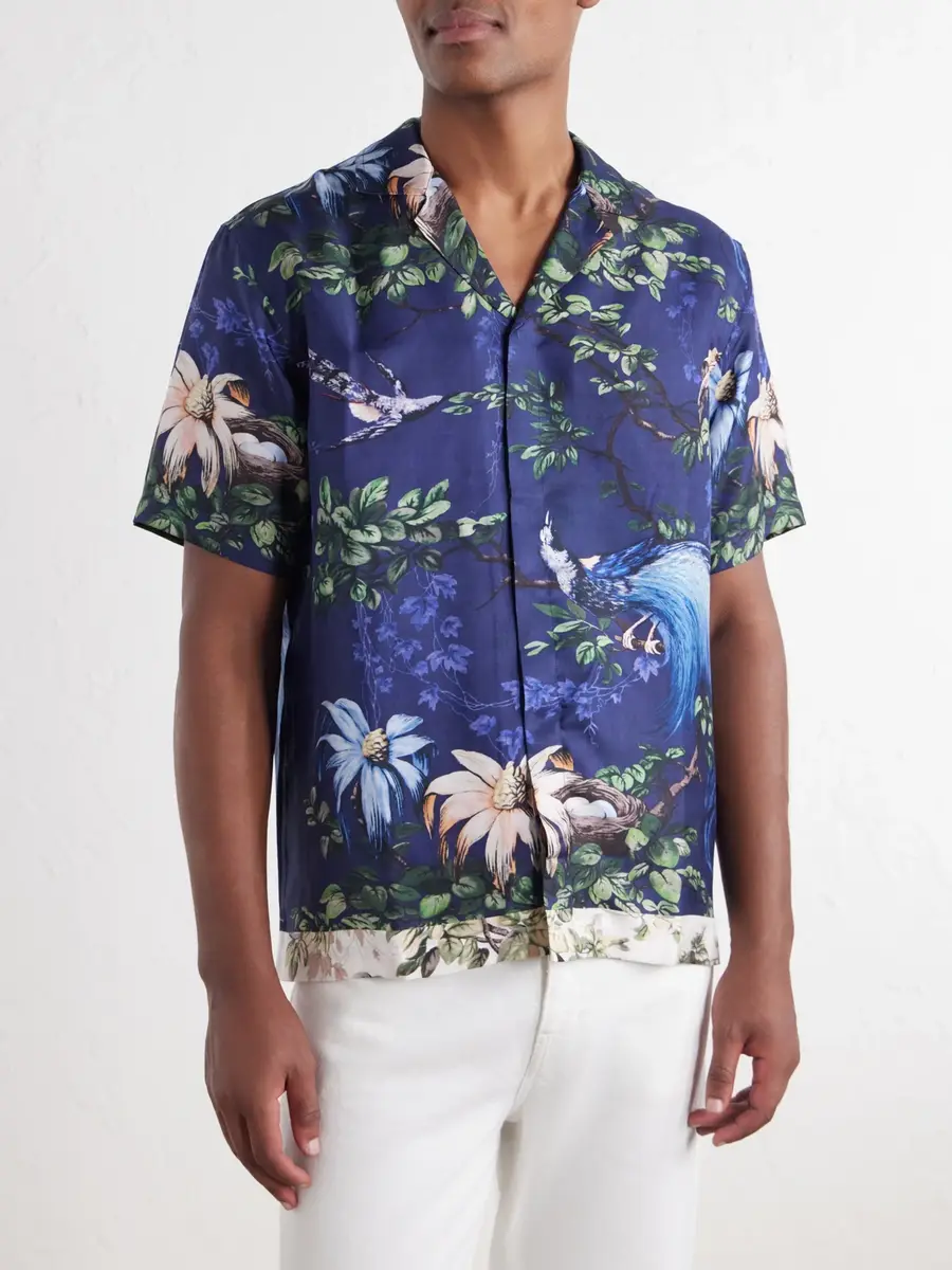 Orlebar Brown Maitan Camp-Collar Printed Silk Shirt - Men | Thumbnail 3