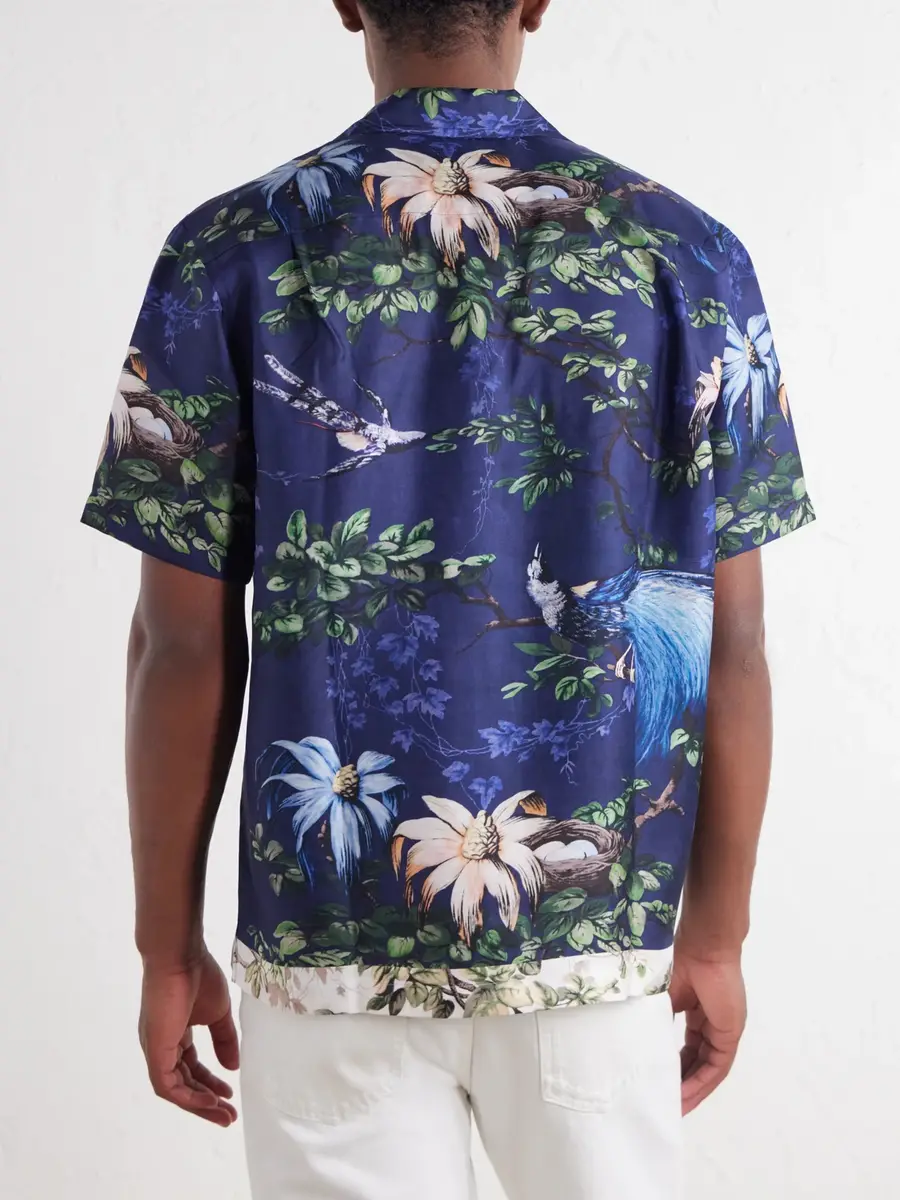Orlebar Brown Maitan Camp-Collar Printed Silk Shirt - Men | Thumbnail 4