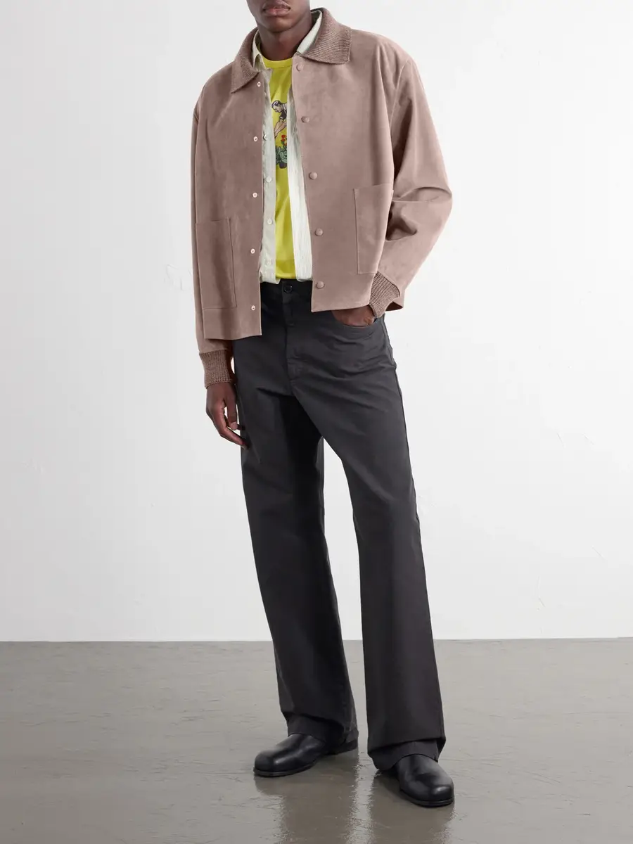 JW Anderson Wool-Trimmed Suede Jacket - Men | Thumbnail 2 JW Anderson Wool-Trimmed Suede Jacket - Men | Thumbnail 2