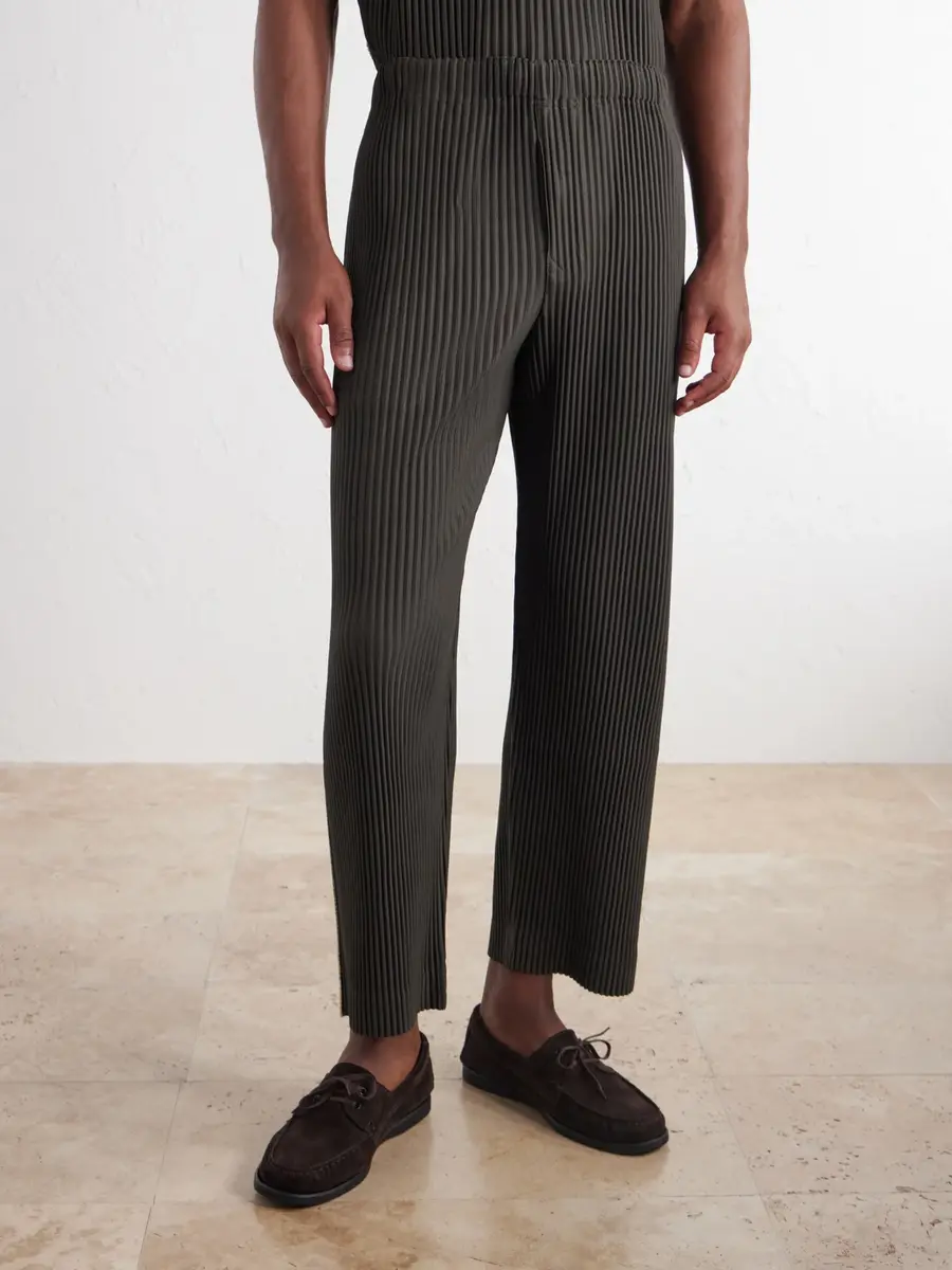 Homme Plissé Issey Miyake Straight-Leg Embroidered Plissé Trousers - Men | Thumbnail 3 Homme Plissé Issey Miyake Straight-Leg Embroidered Plissé Trousers - Men | Thumbnail 3
