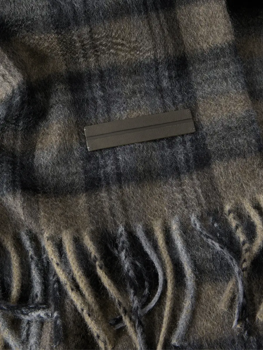 Zegna Checked Brushed Cashmere Scarf - Men | Thumbnail 4 Zegna Checked Brushed Cashmere Scarf - Men | Thumbnail 4