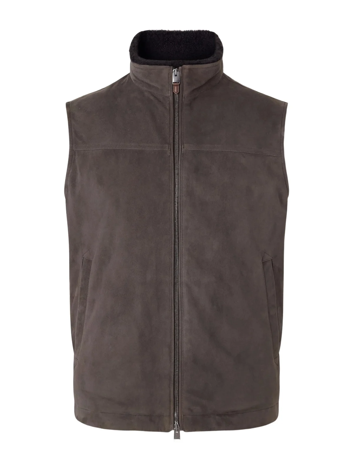 Canali Padded Shearling-Trimmed Suede Gilet - Men