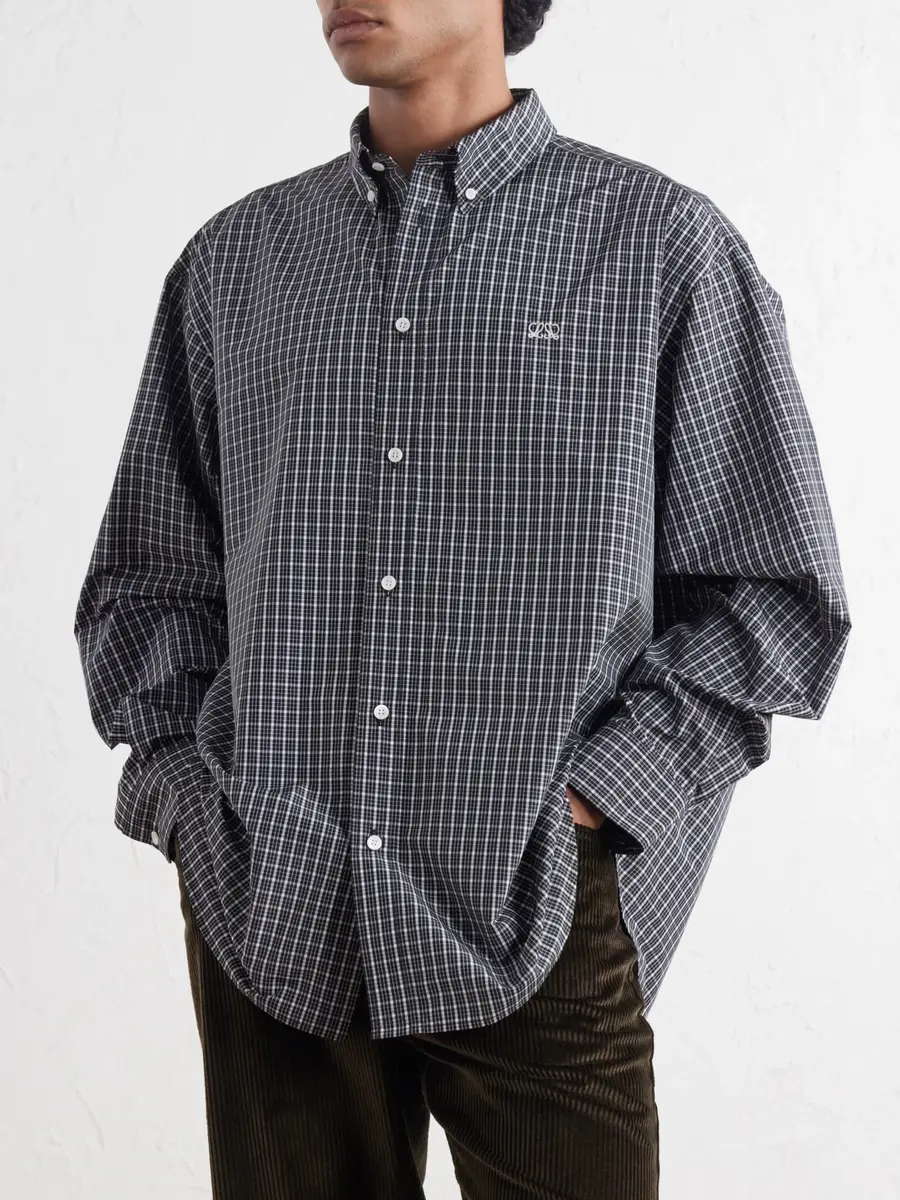 Loewe Loewe Logo-Embroidered Checked Shirt - Men | Thumbnail 3 Loewe Loewe Logo-Embroidered Checked Shirt - Men | Thumbnail 3