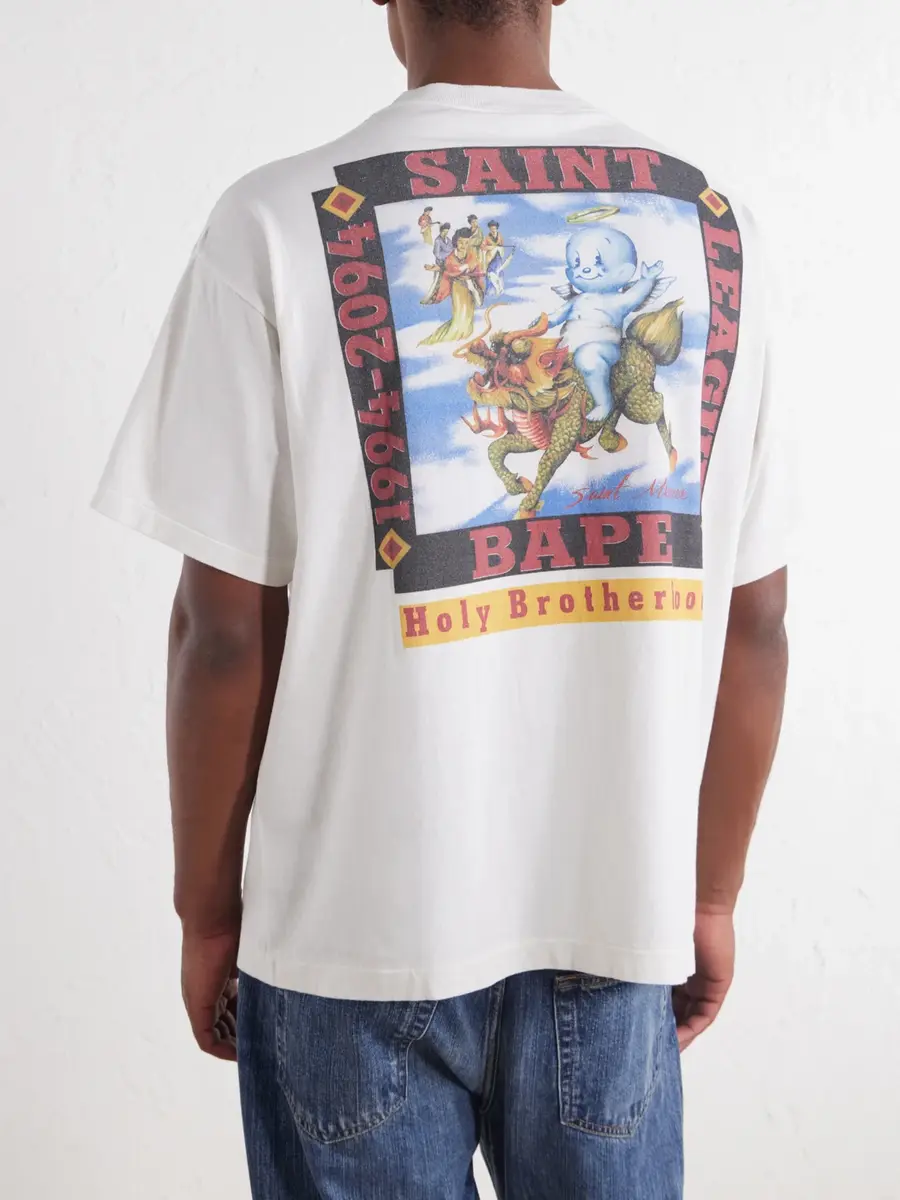 SAINT Mxxxxxx BAPE® Pool Printed Cotton-Jersey T-Shirt - Men | Thumbnail 4 SAINT Mxxxxxx BAPE® Pool Printed Cotton-Jersey T-Shirt - Men | Thumbnail 4
