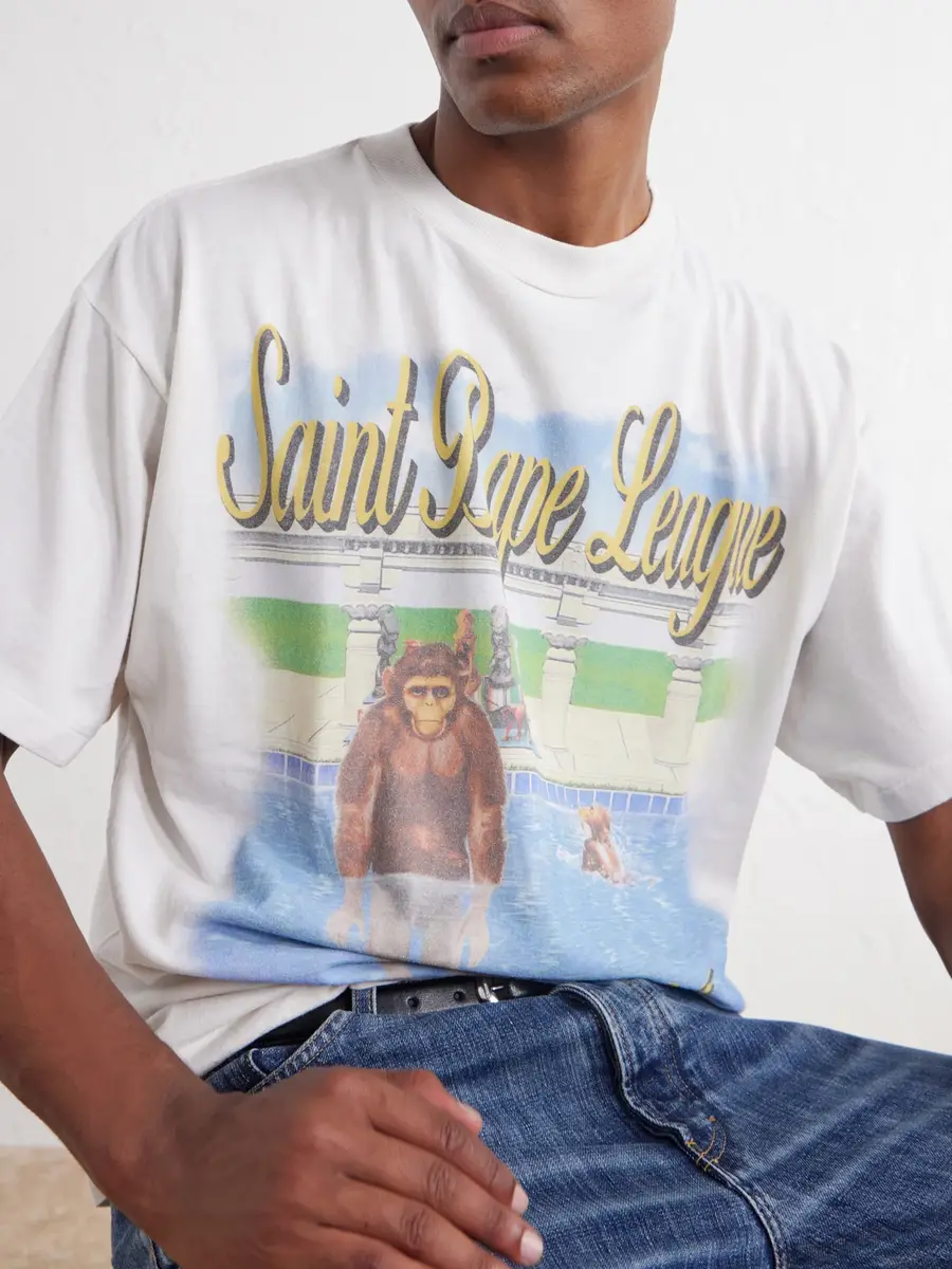 SAINT Mxxxxxx BAPE® Pool Printed Cotton-Jersey T-Shirt - Men | Thumbnail 5 SAINT Mxxxxxx BAPE® Pool Printed Cotton-Jersey T-Shirt - Men | Thumbnail 5