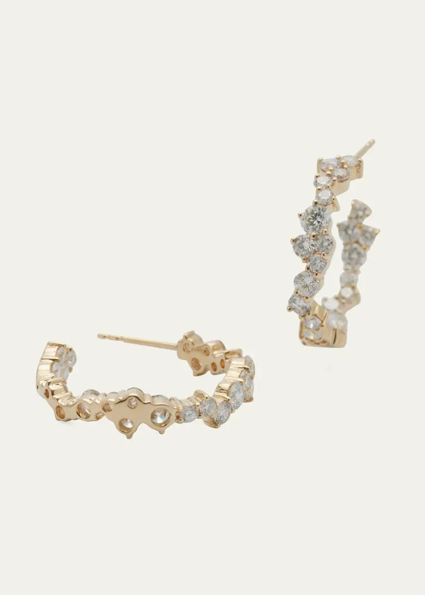 Sydney Evan 14k Gold 50-Diamond Hoop Earrings | Thumbnail 3 Sydney Evan 14k Gold 50-Diamond Hoop Earrings | Thumbnail 3