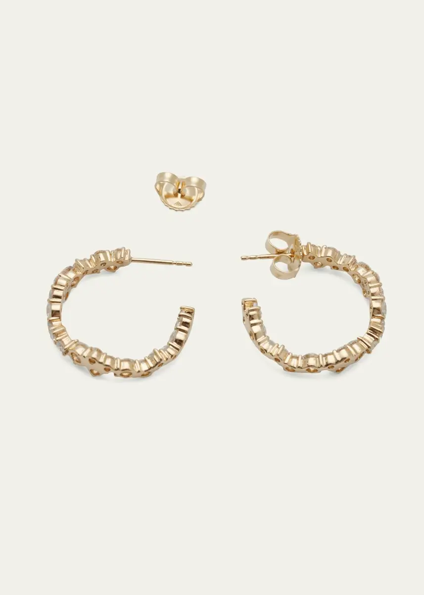 Sydney Evan 14k Gold 50-Diamond Hoop Earrings | Thumbnail 4 Sydney Evan 14k Gold 50-Diamond Hoop Earrings | Thumbnail 4