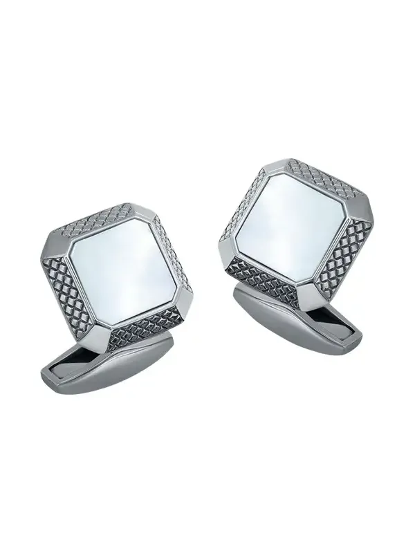 Men's Sterling Silver Mother-of-Pearl Cufflinks