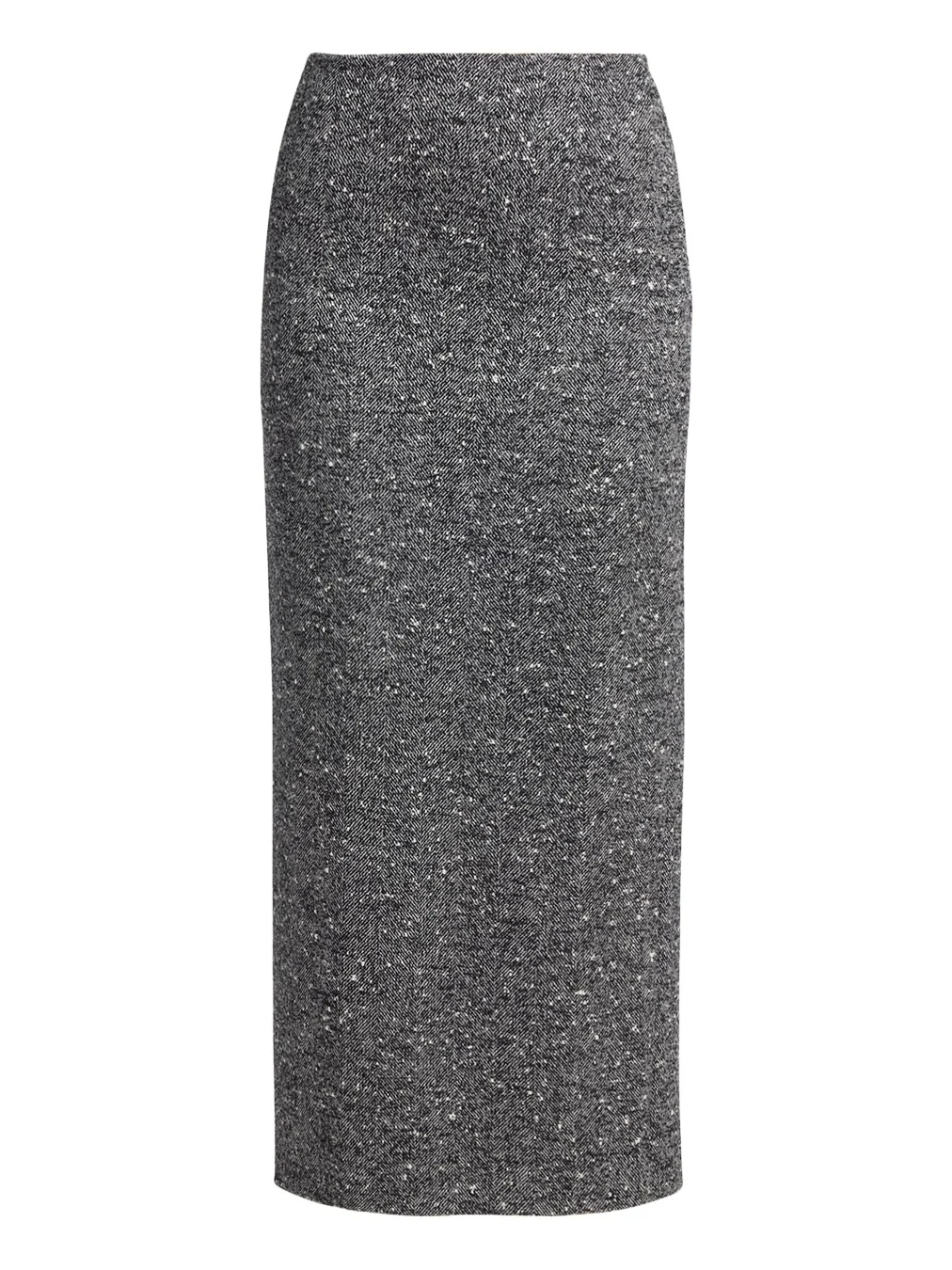Valentino Garavani Herringbone Draped Slit Midi Skirt