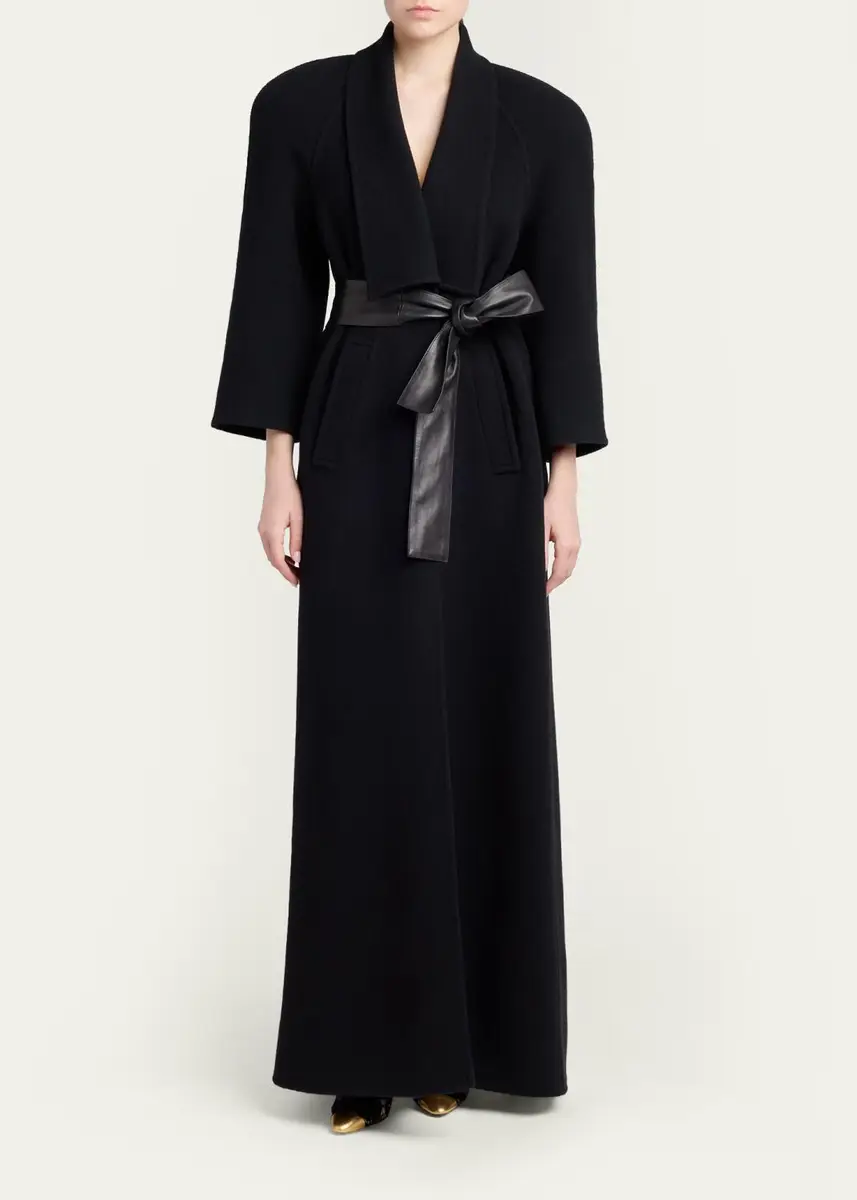 Valentino Garavani Belted Wool-Cashmere Wrap Coat | Thumbnail 2 Valentino Garavani Belted Wool-Cashmere Wrap Coat | Thumbnail 2
