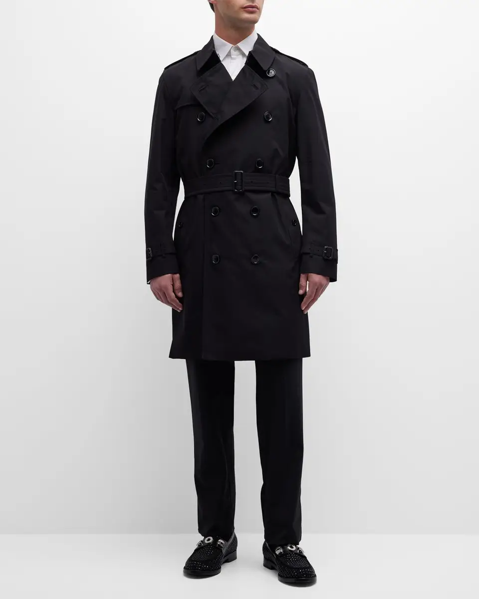 Burberry Men's Kensington Gabardine Trench Coat | Thumbnail 2 Burberry Men's Kensington Gabardine Trench Coat | Thumbnail 2